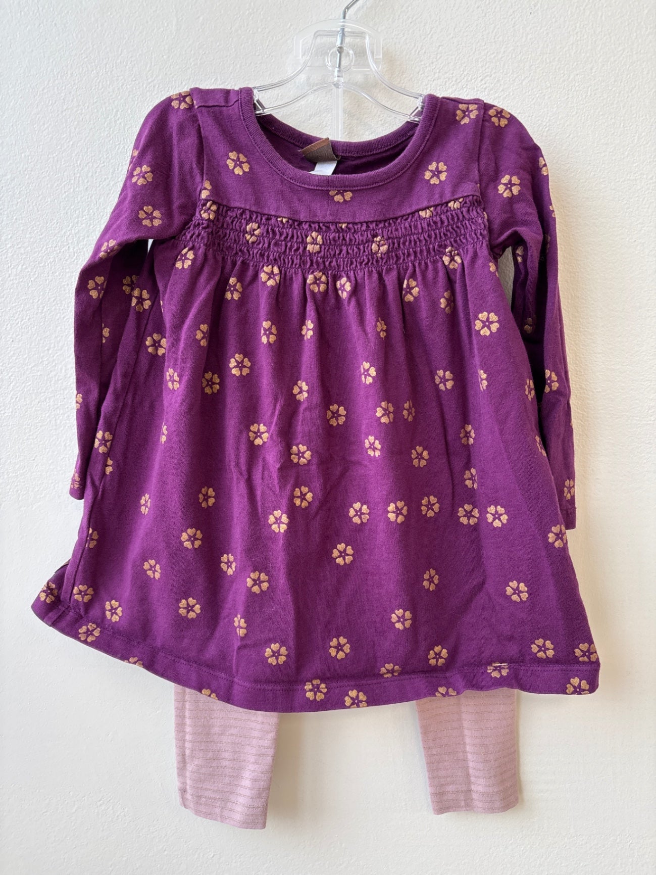 Tea | 12 - 18 Months | 2 Piece Ensemble - Purple - Dress + Leggings