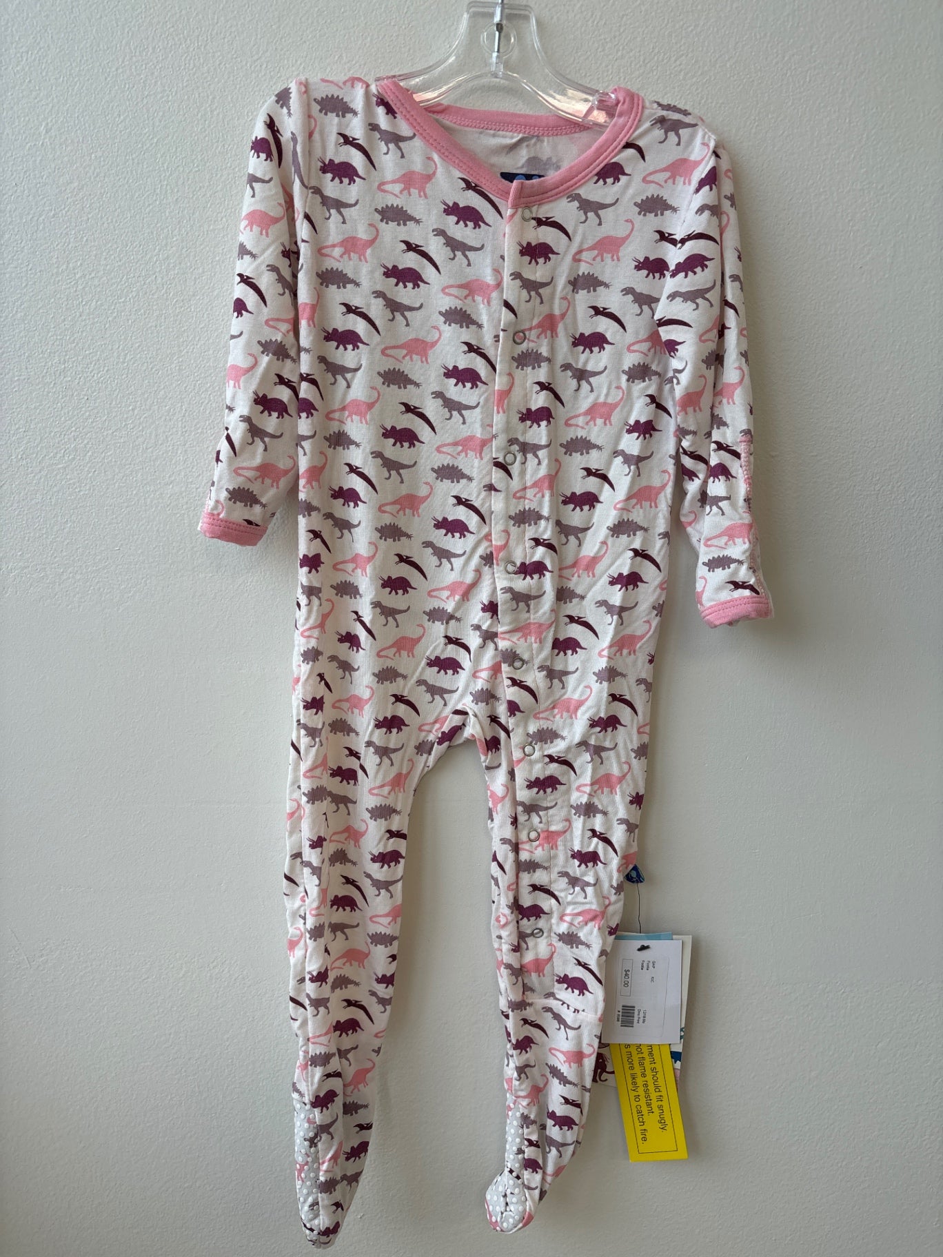 Kickee Pants | 12 - 18 Months | Onesie - Pink - Dinosaurs