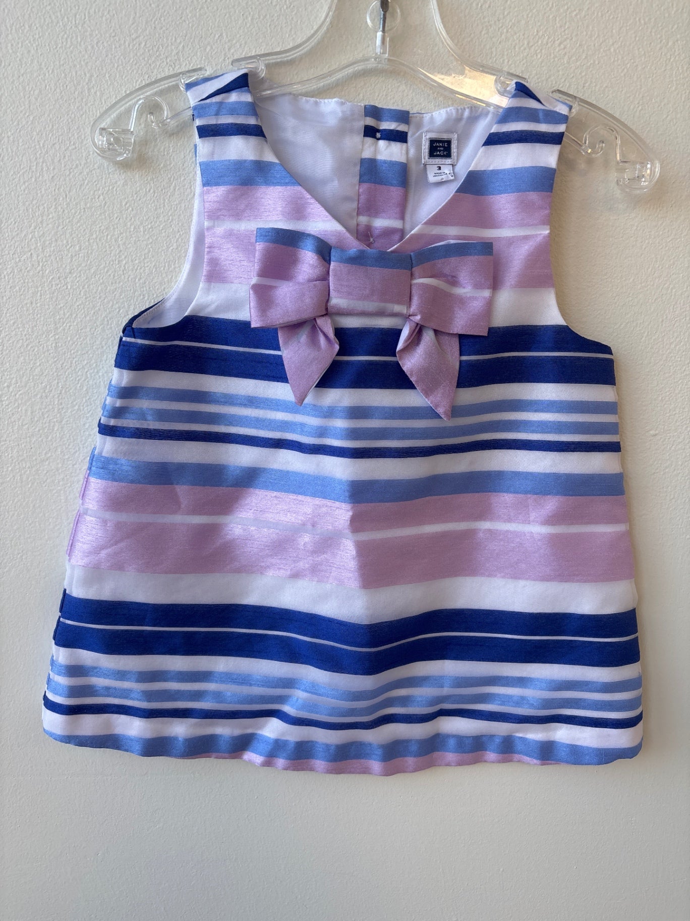 Janie and Jack | 3T | Shirt - Purple - Stripes with Bow