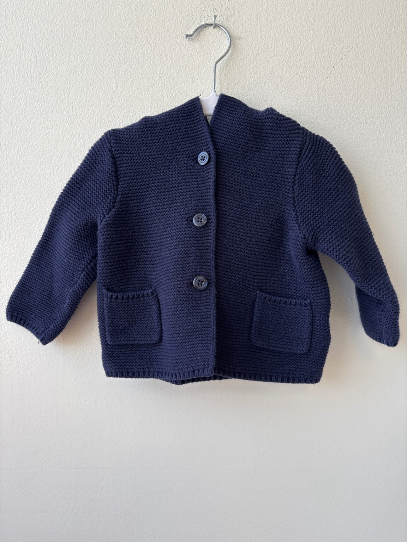 Gap | 6 -12 Month | Sweater - Navy - Button Cardigan with Hood