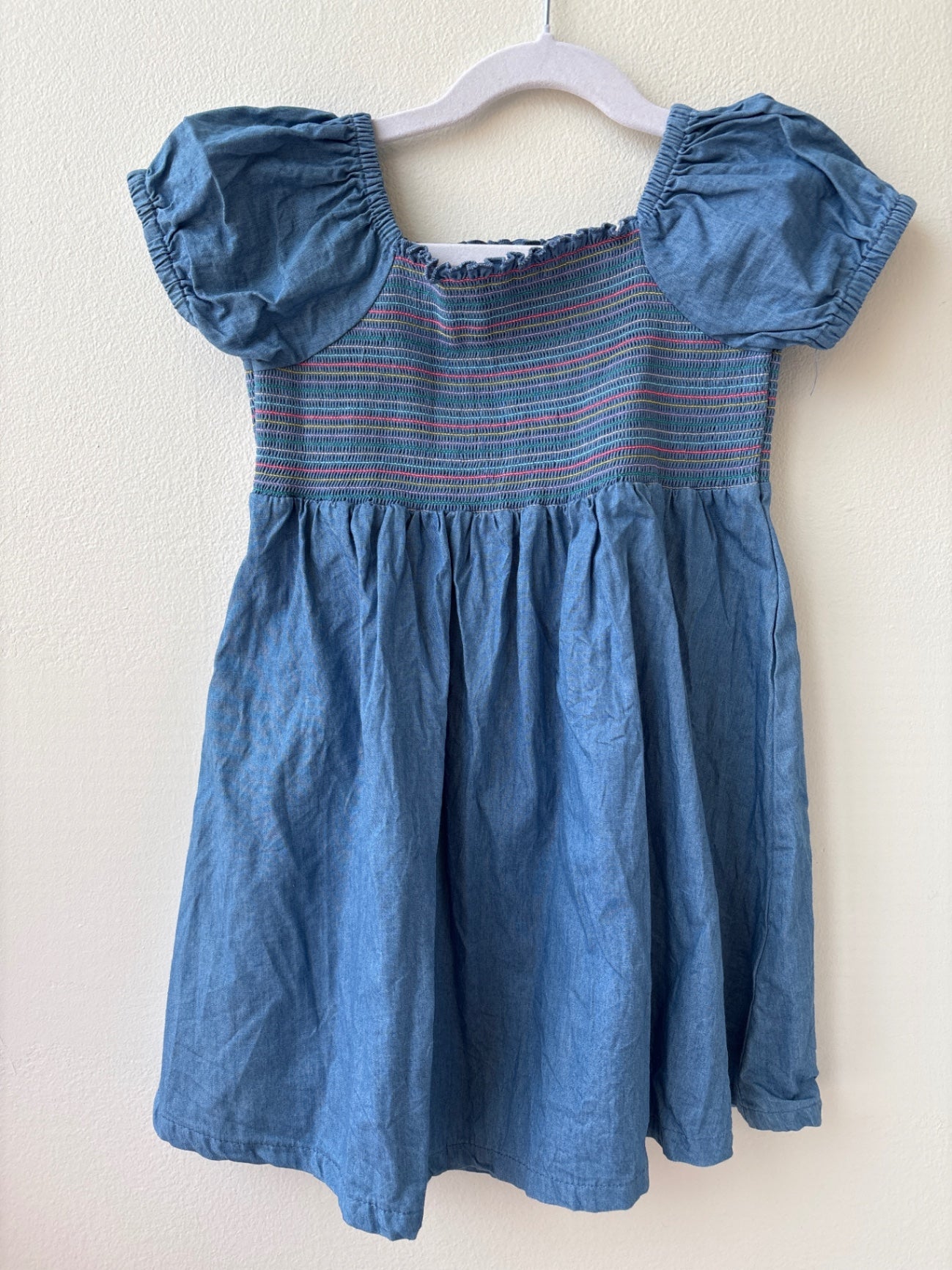 Andy & Evan | 5T | Dress - Blue - Chambray with Shirring