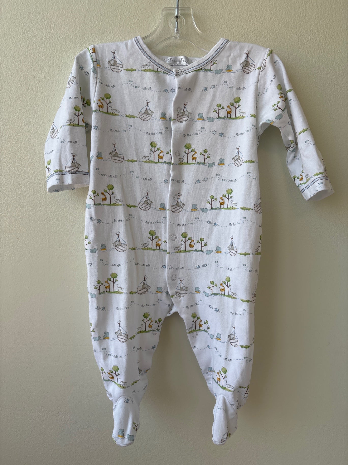 Kissy Kissy | 6 - 9 Months | Onesie - White - Safari