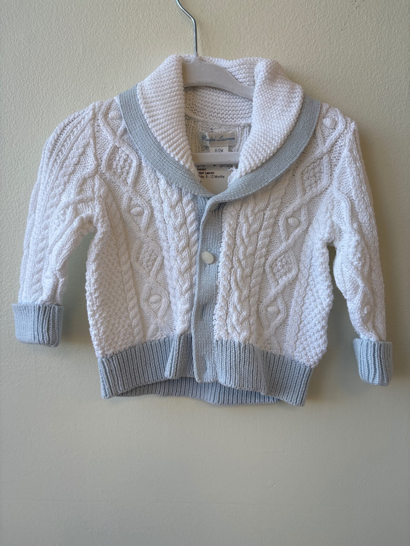 Ralph Lauren | 9-12 Months | Sweater - White - Cardigan