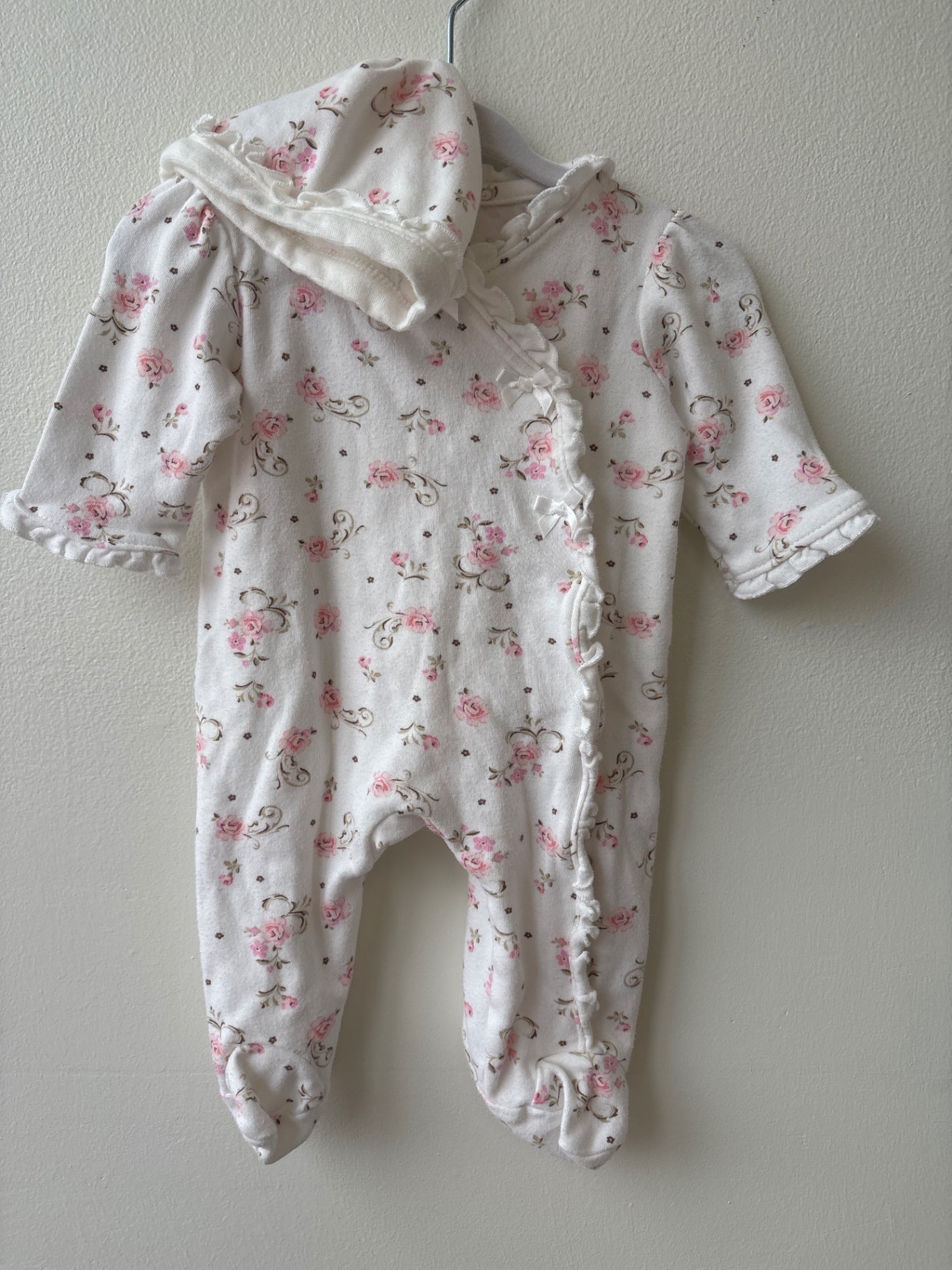 Little Me | 3 Months | Onesie - White - Floral