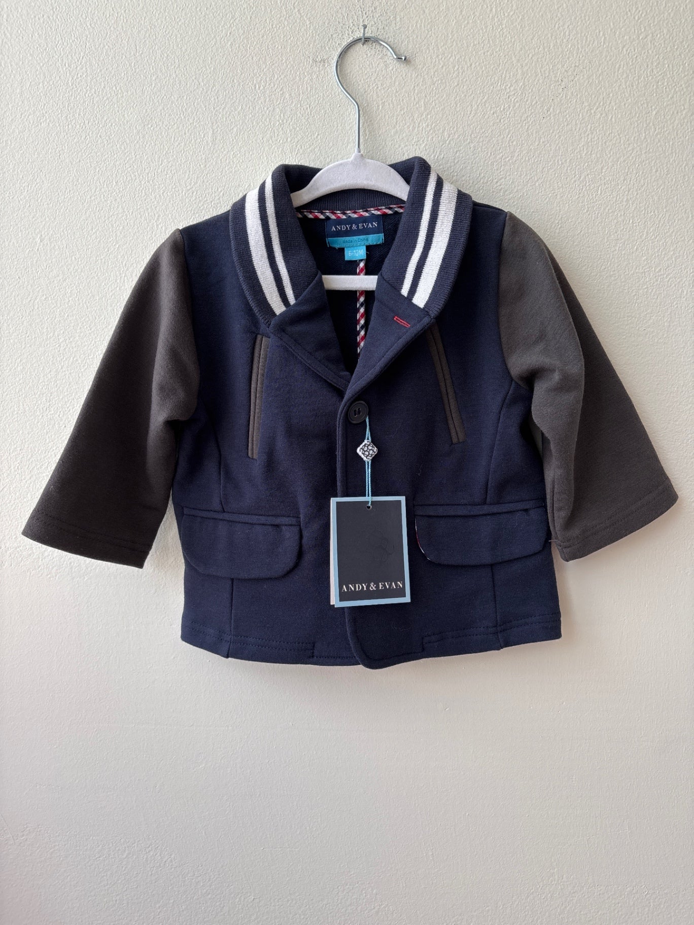 Andy & Evan | 6-12 months | Blazer - Navy - Knit