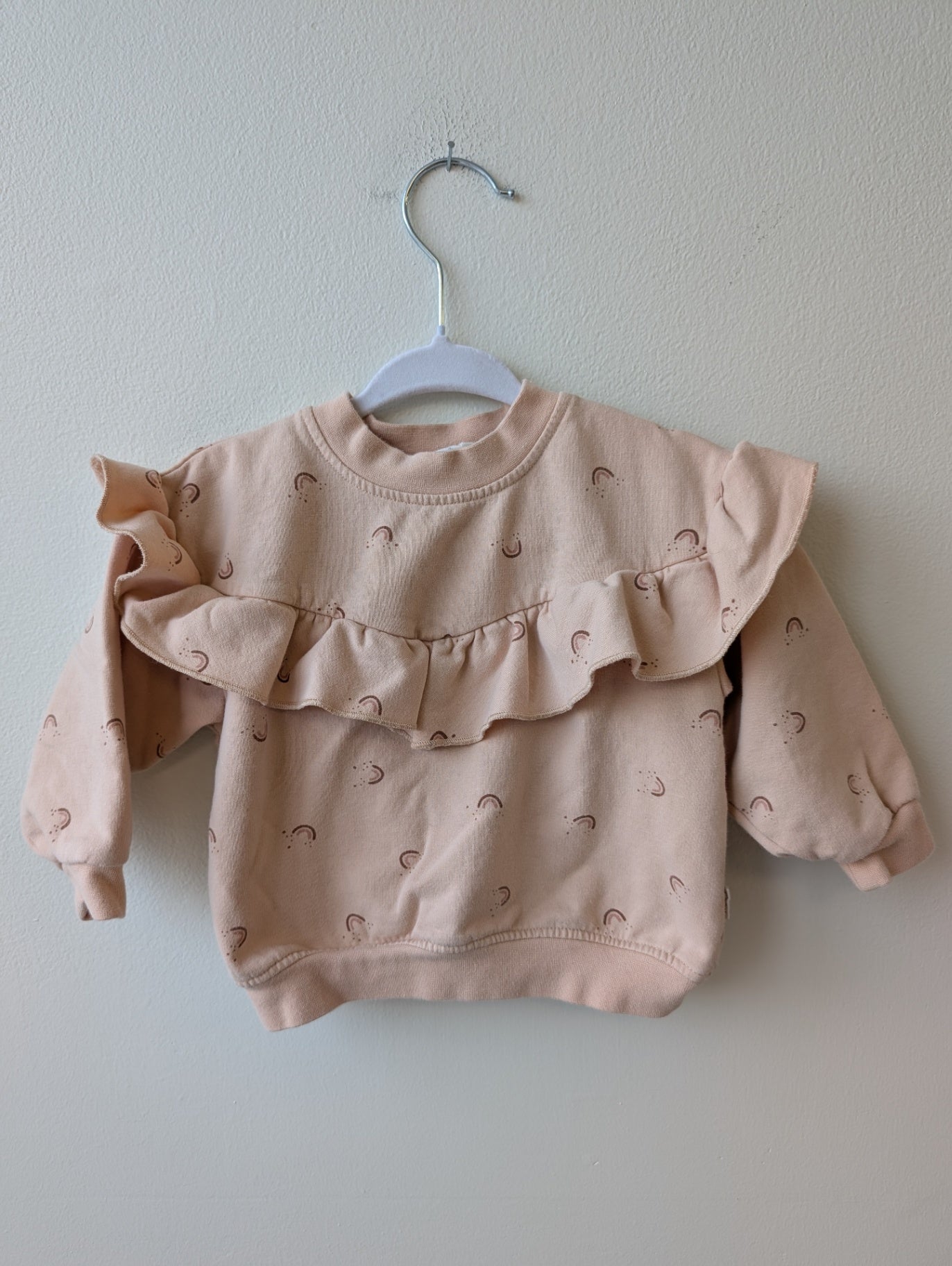Quincy Mae | 6 - 12 Months | Sweatshirt - Beige - rainbow