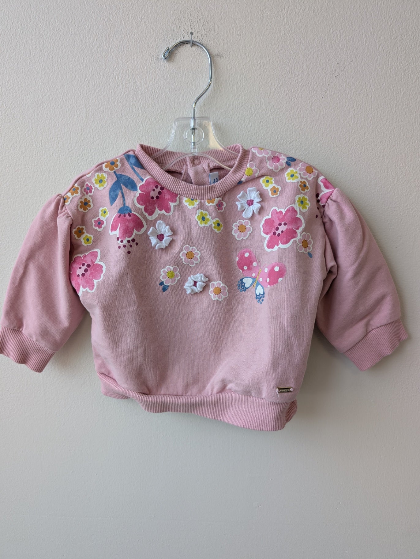 Mayoral | 6 Months | Sweatshirt - Pink - 3d floral