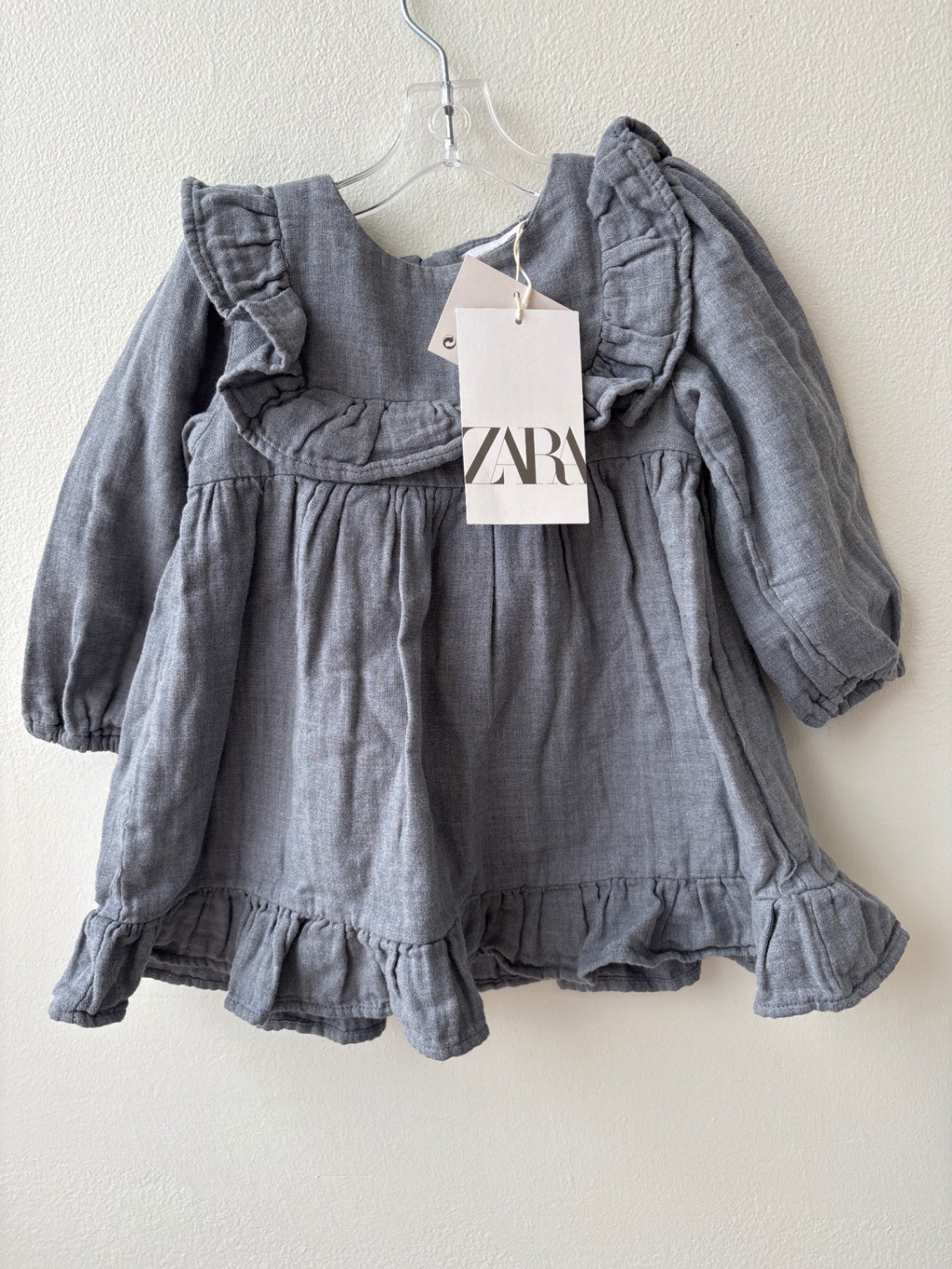 Zara | 9 - 12 Months | Dress - Blue - Ruffle details