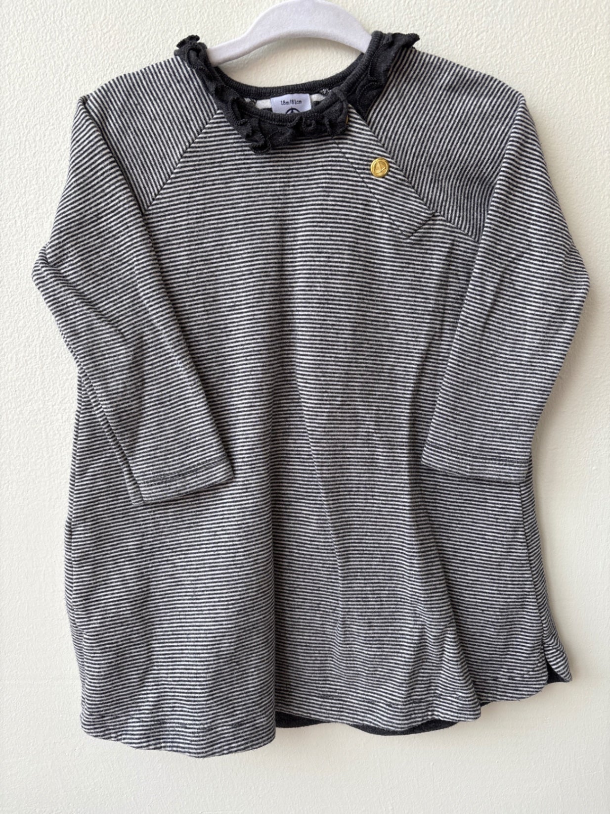 Petit Bateau | 18 Months | Dress - Black - Stripe