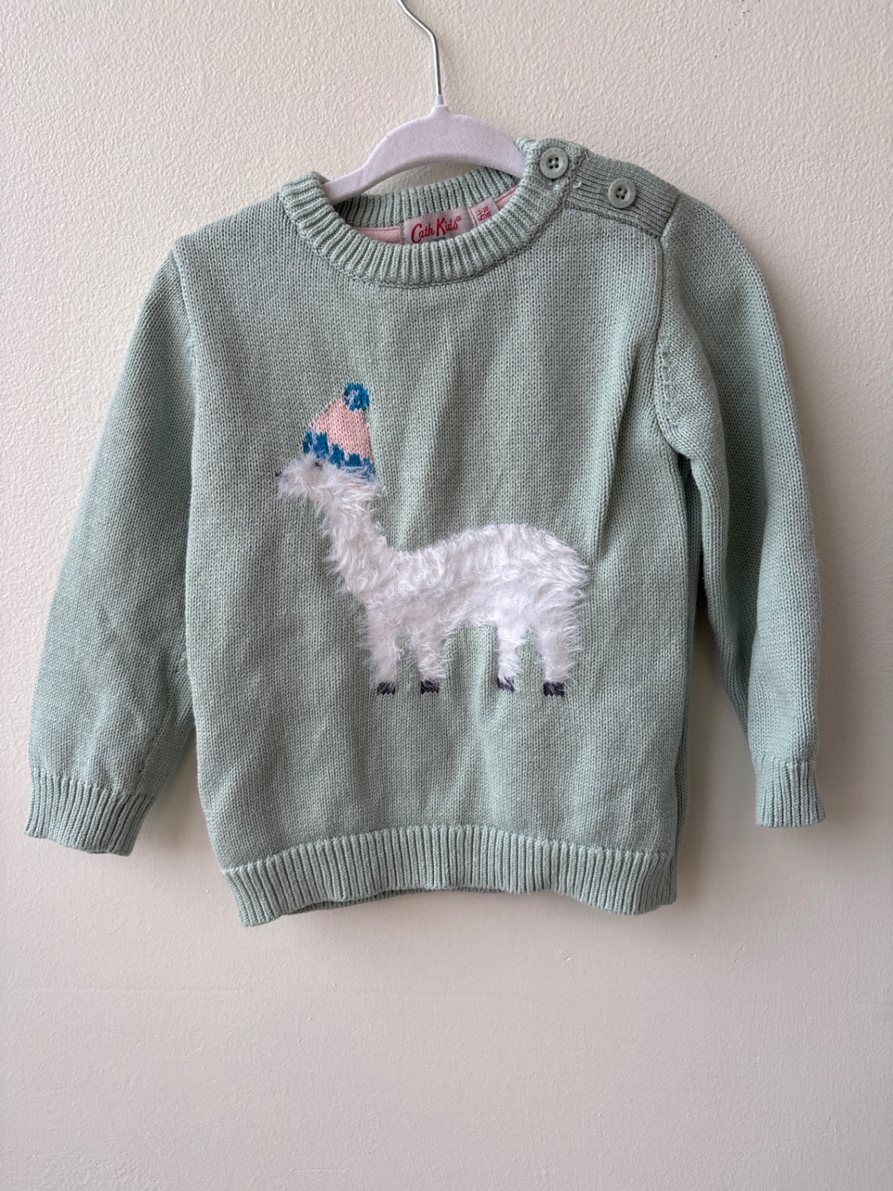 Cath Kids London | 12 - 18 Months | Sweater - Green - Llama