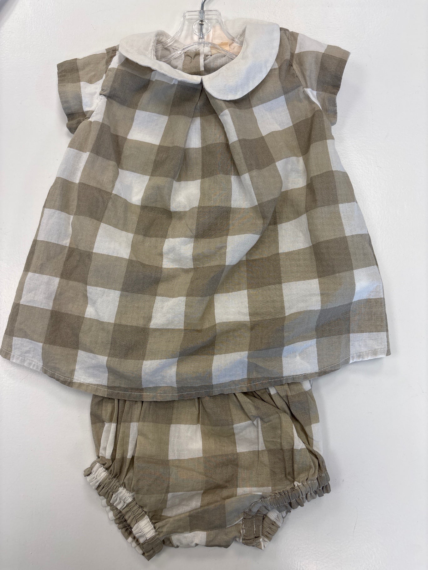 Hallmark Baby | 0 - 3 Months | Dress - Khaki - Plaid