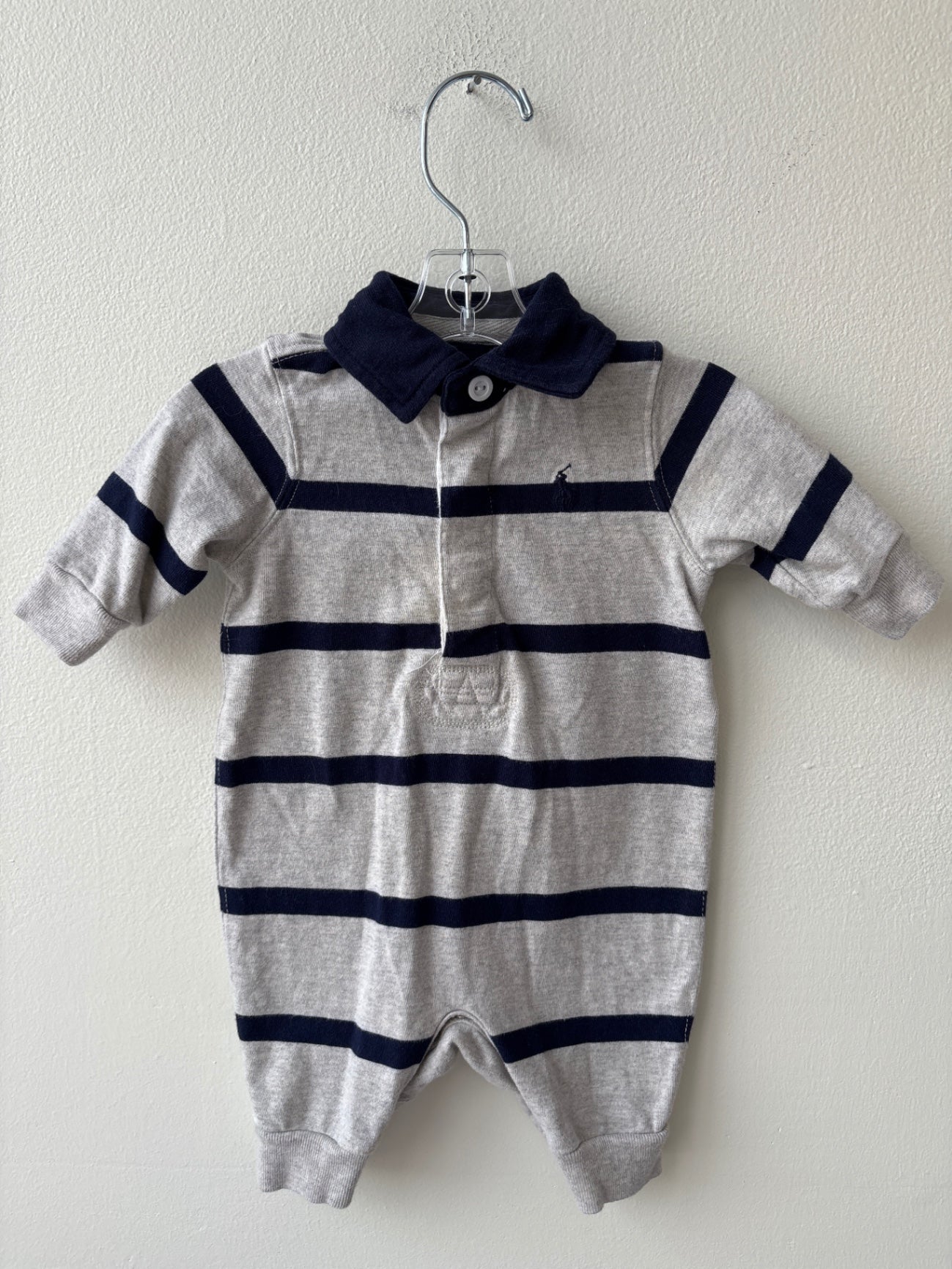 Ralph Lauren | Newborn | Jumper - Gray - Gray & Navy Stripes
