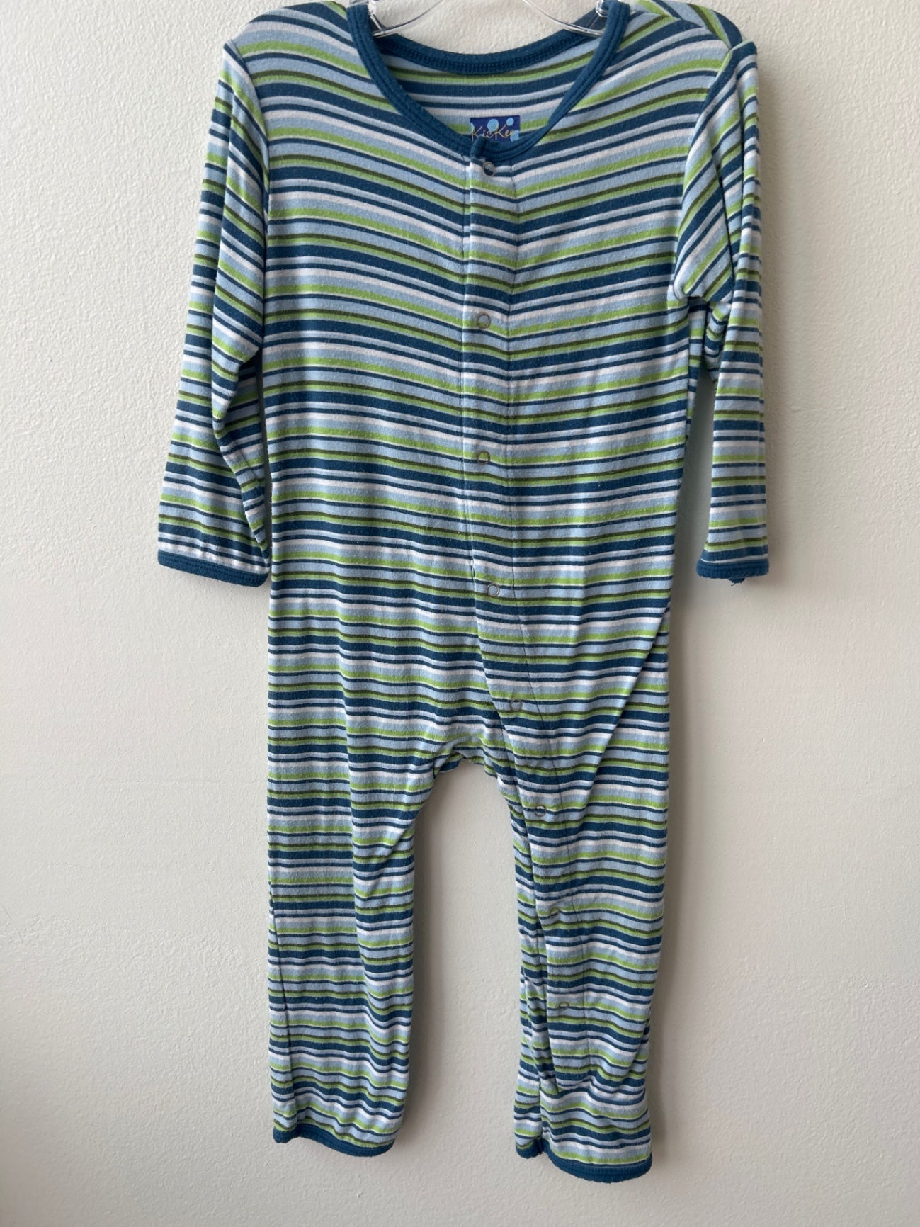 Kickee Pants | 12 - 18 Months | Onesie - Green - stripes