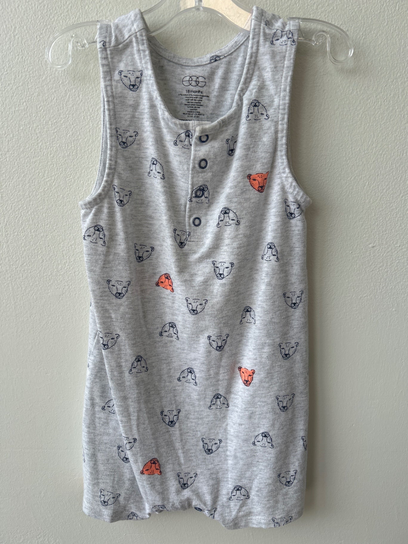 Egg New York | 18 Months | Romper - Gray - cat