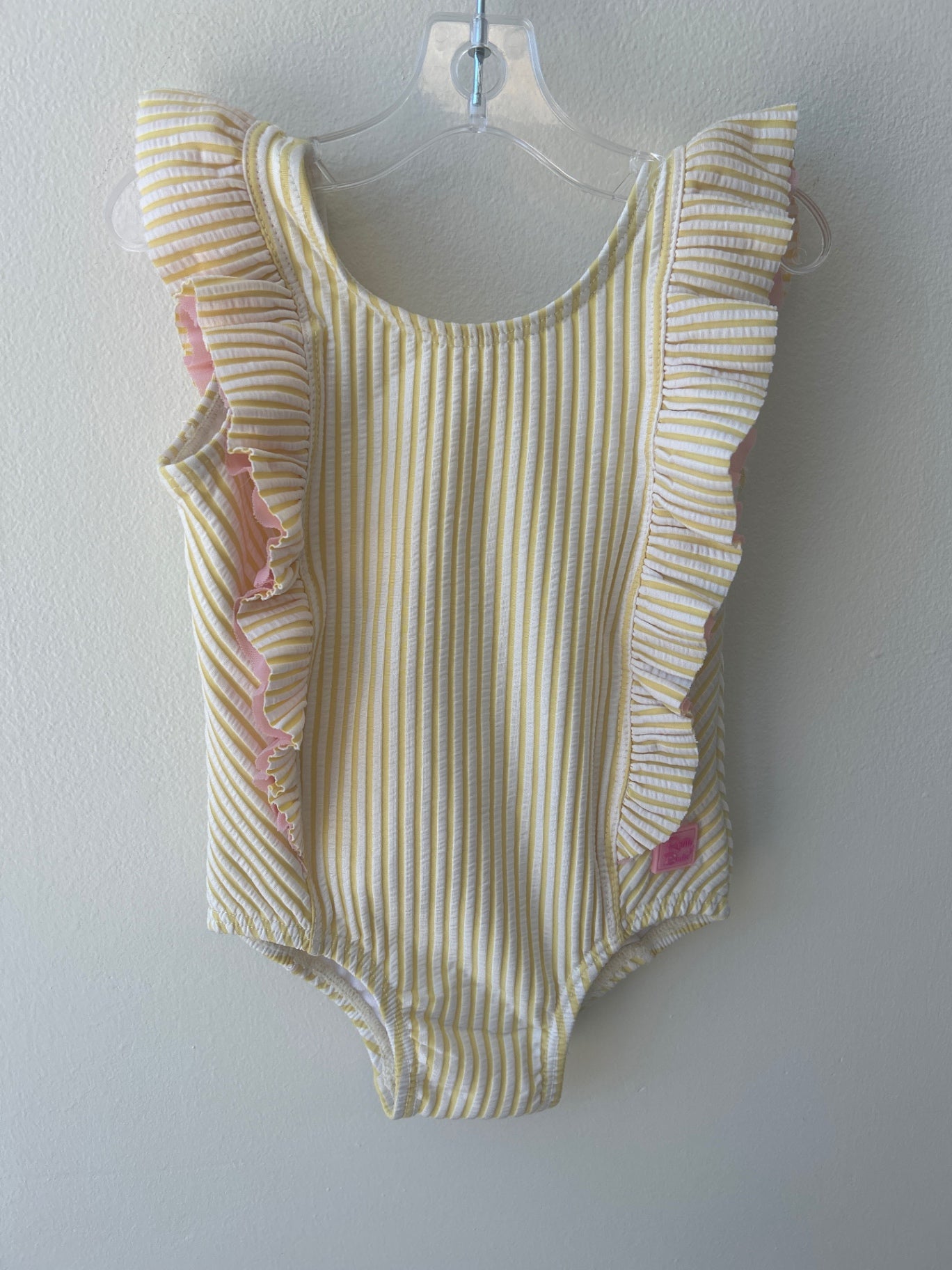 Ruffle Butts | 6-12 months | Swim - Yellow - striped with ruffle
