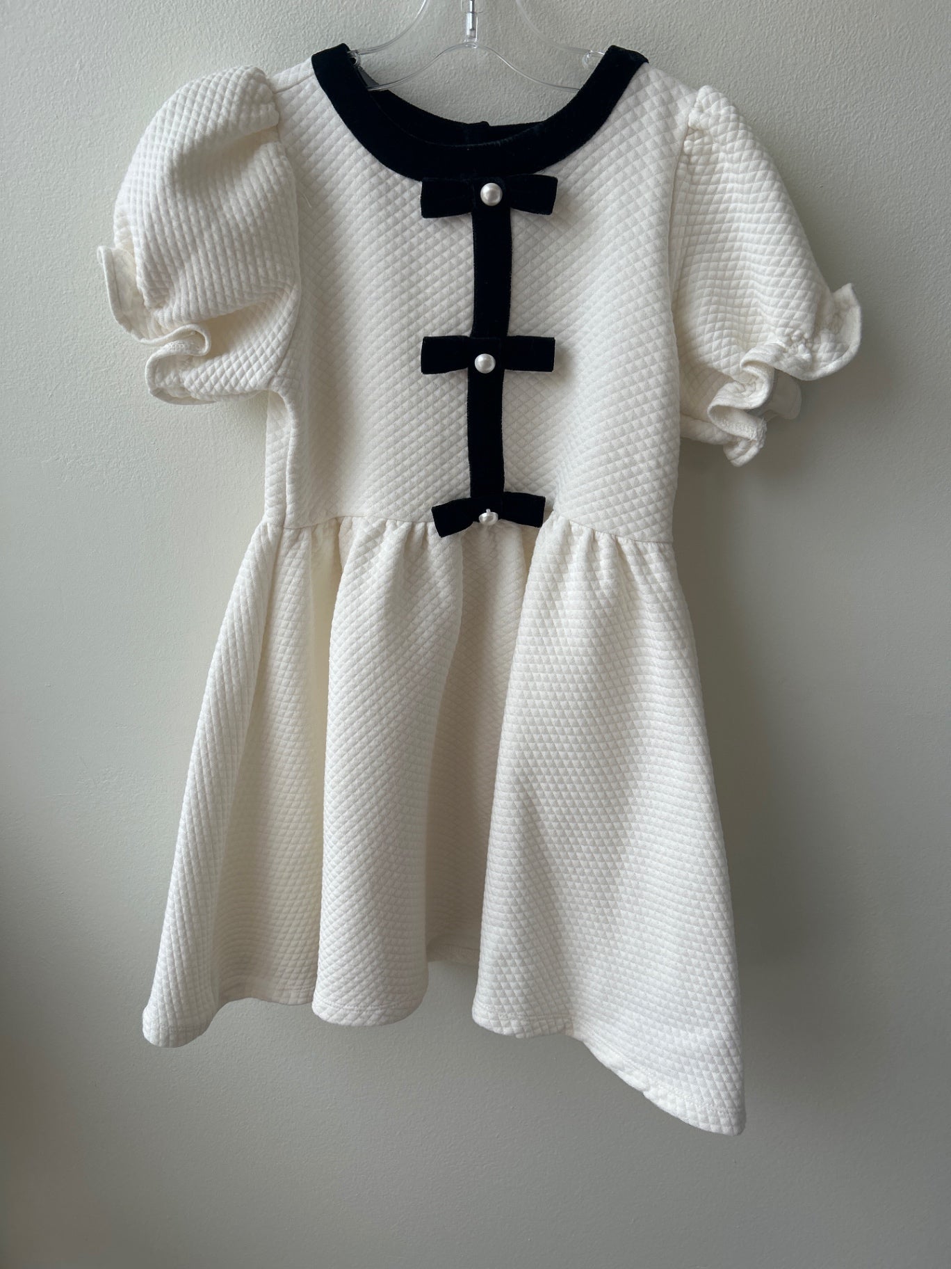 Janie and Jack Dress White Quilted w/ bows – Dandelion Kids