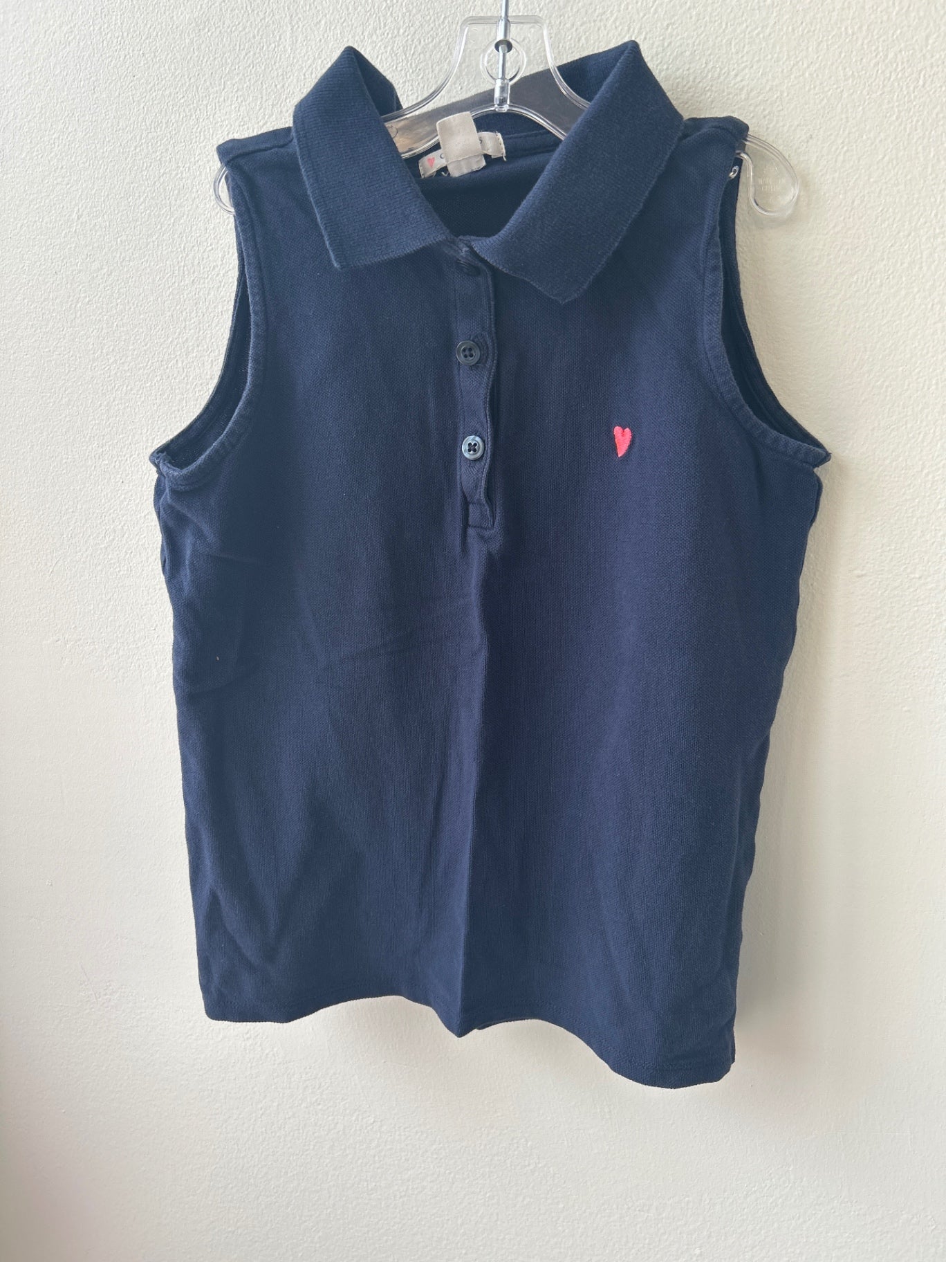 Crewcuts Navy Collared Shirt with Heart – Girls’ Size 8/9