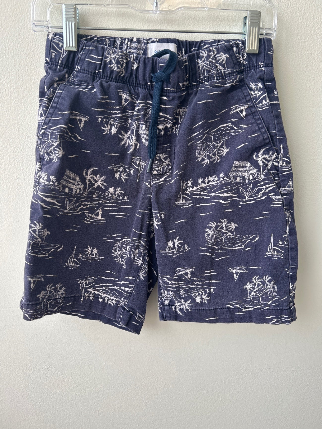 Old Navy Navy Palm Tree Print Shorts – Size 8