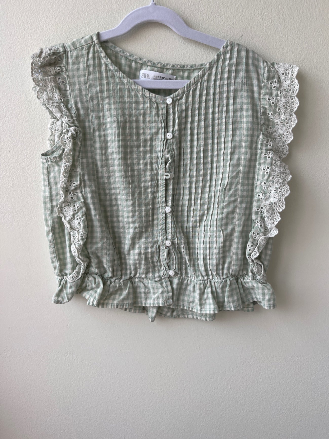 Zara | 12 | Shirt - Green - Checkered