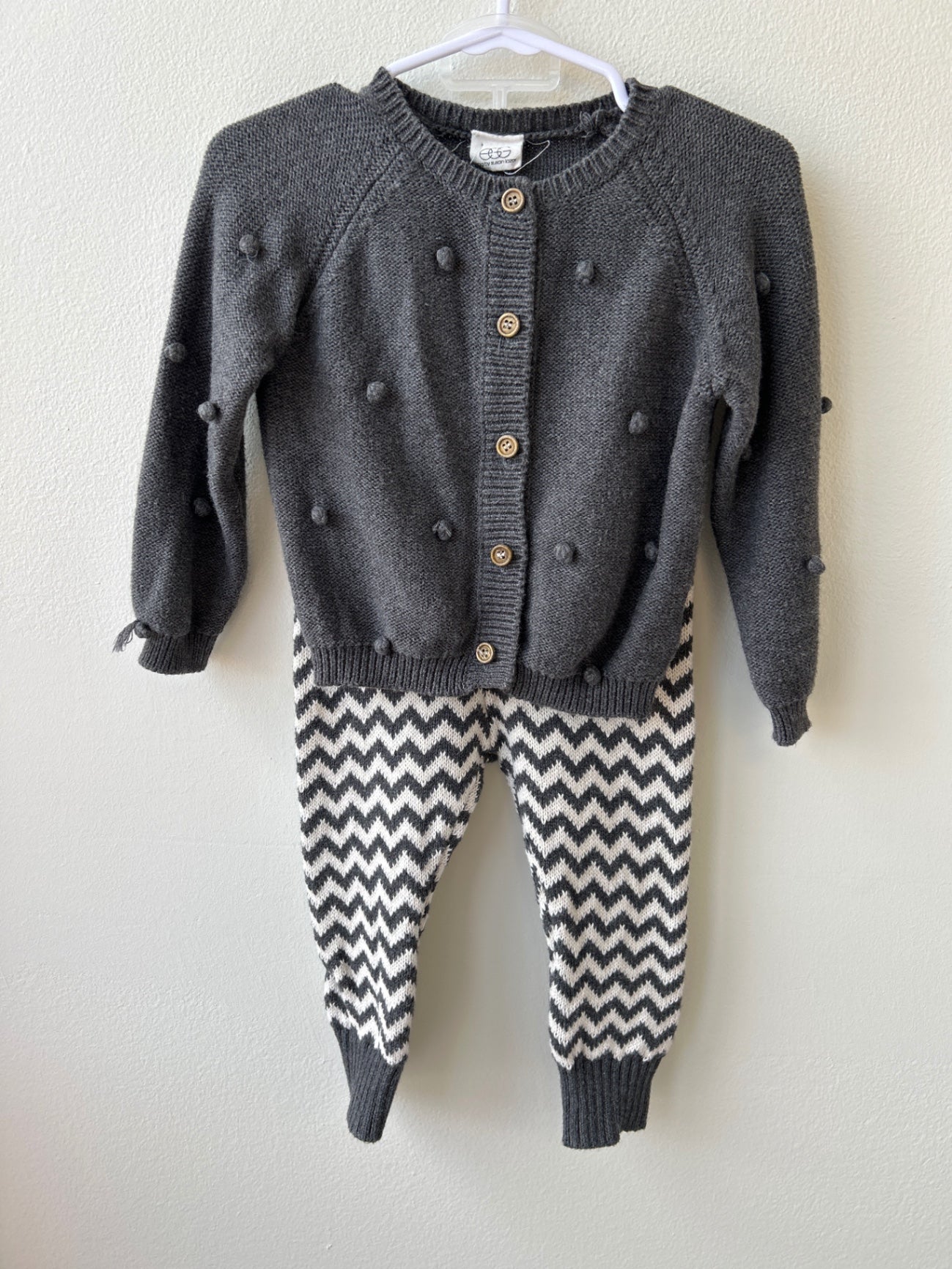 Purl Lamb | 18 - 24 Months | 2 PC - Gray - stripe pants
