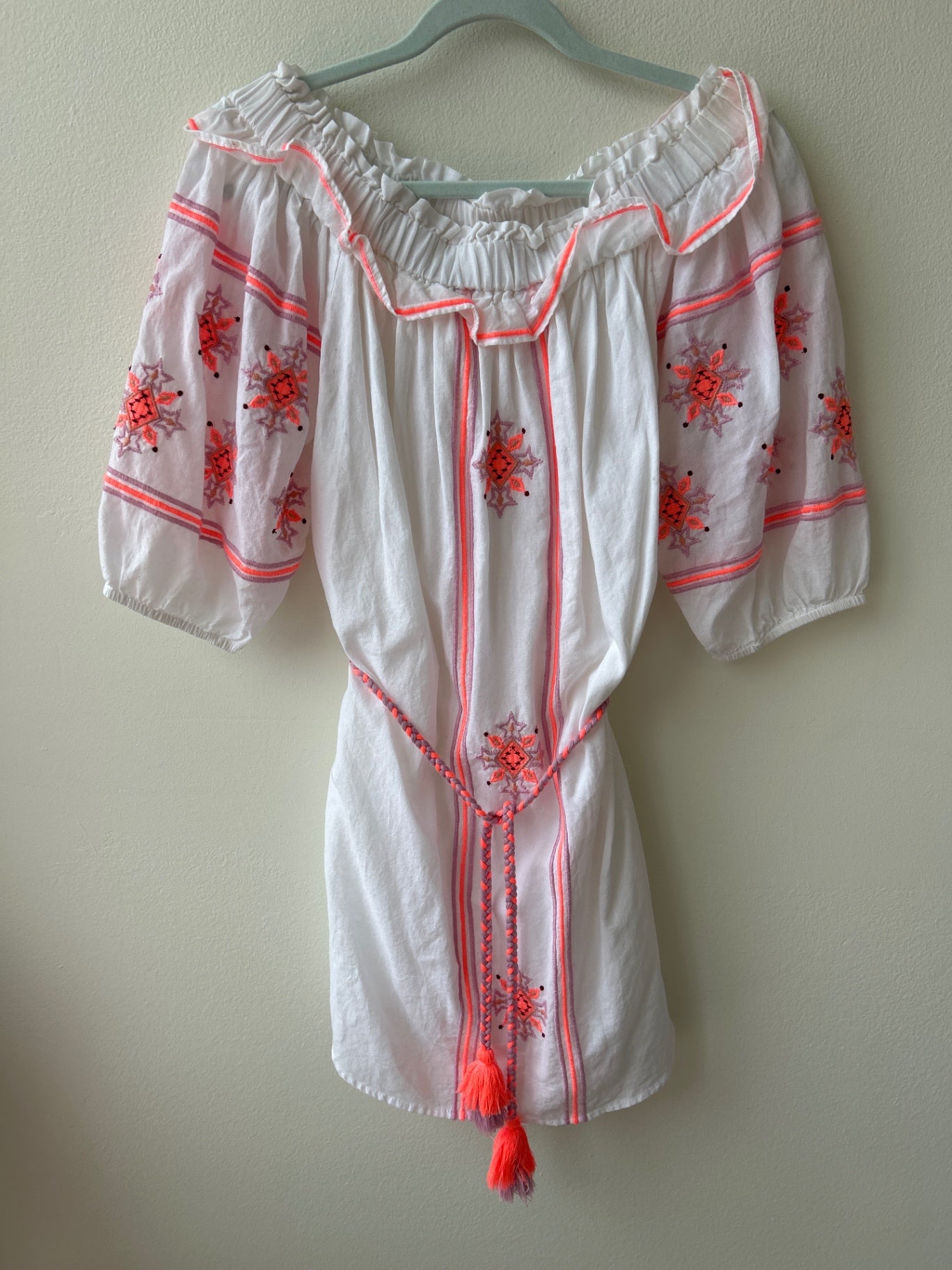 EGG New York White Tassels Dress - size 8