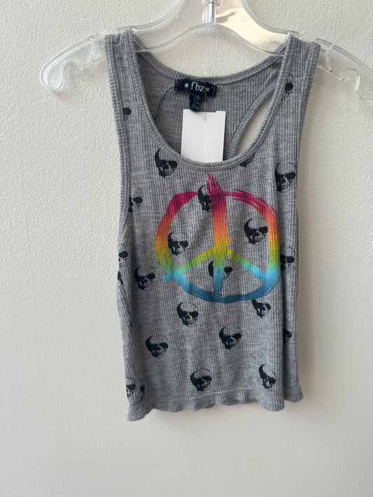 Flowers by Zoe | M | Tank Top - Gray - Peace Sign