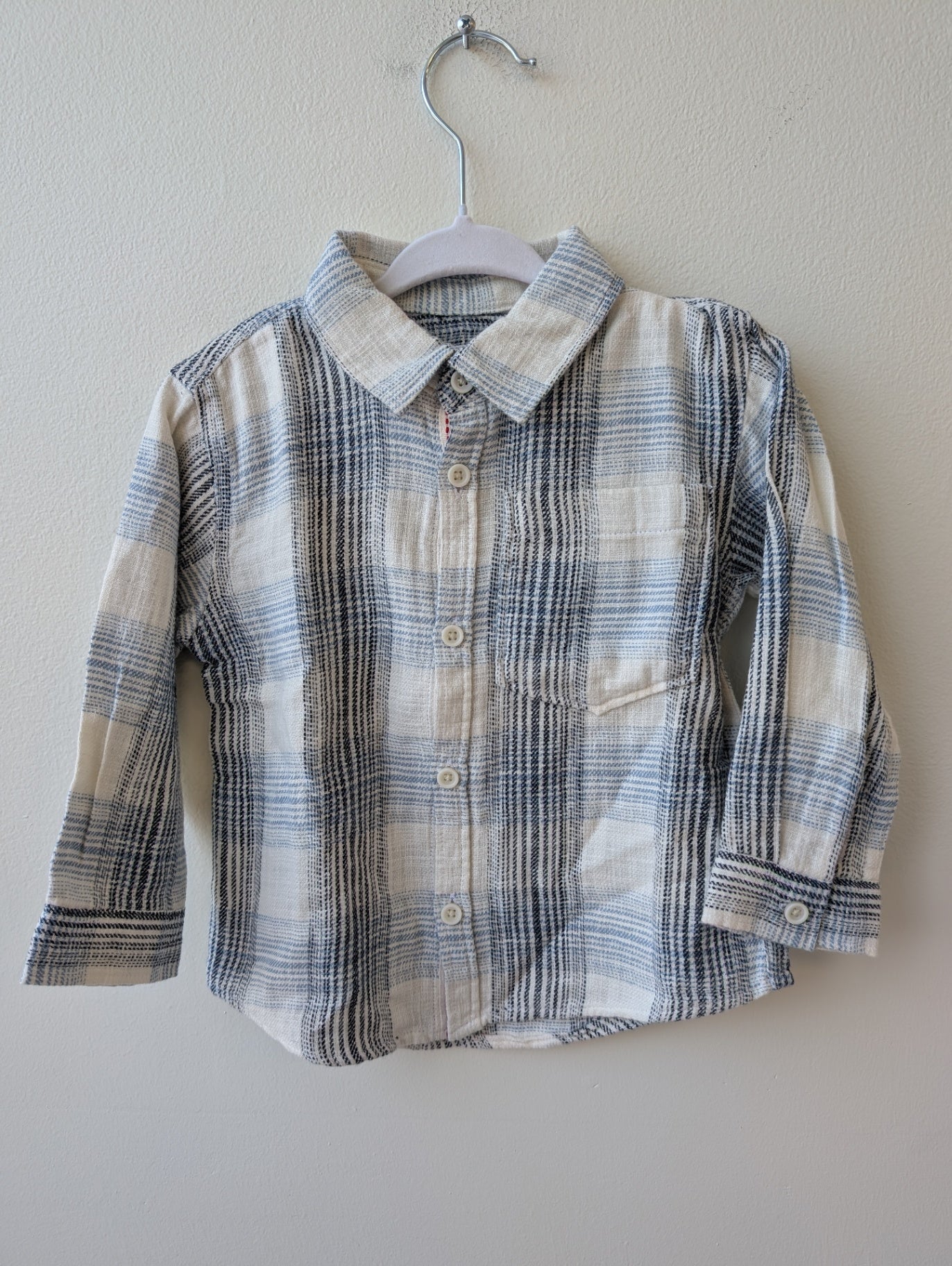 Zara Shirt - Blue Plaid Woven | size 18 Months