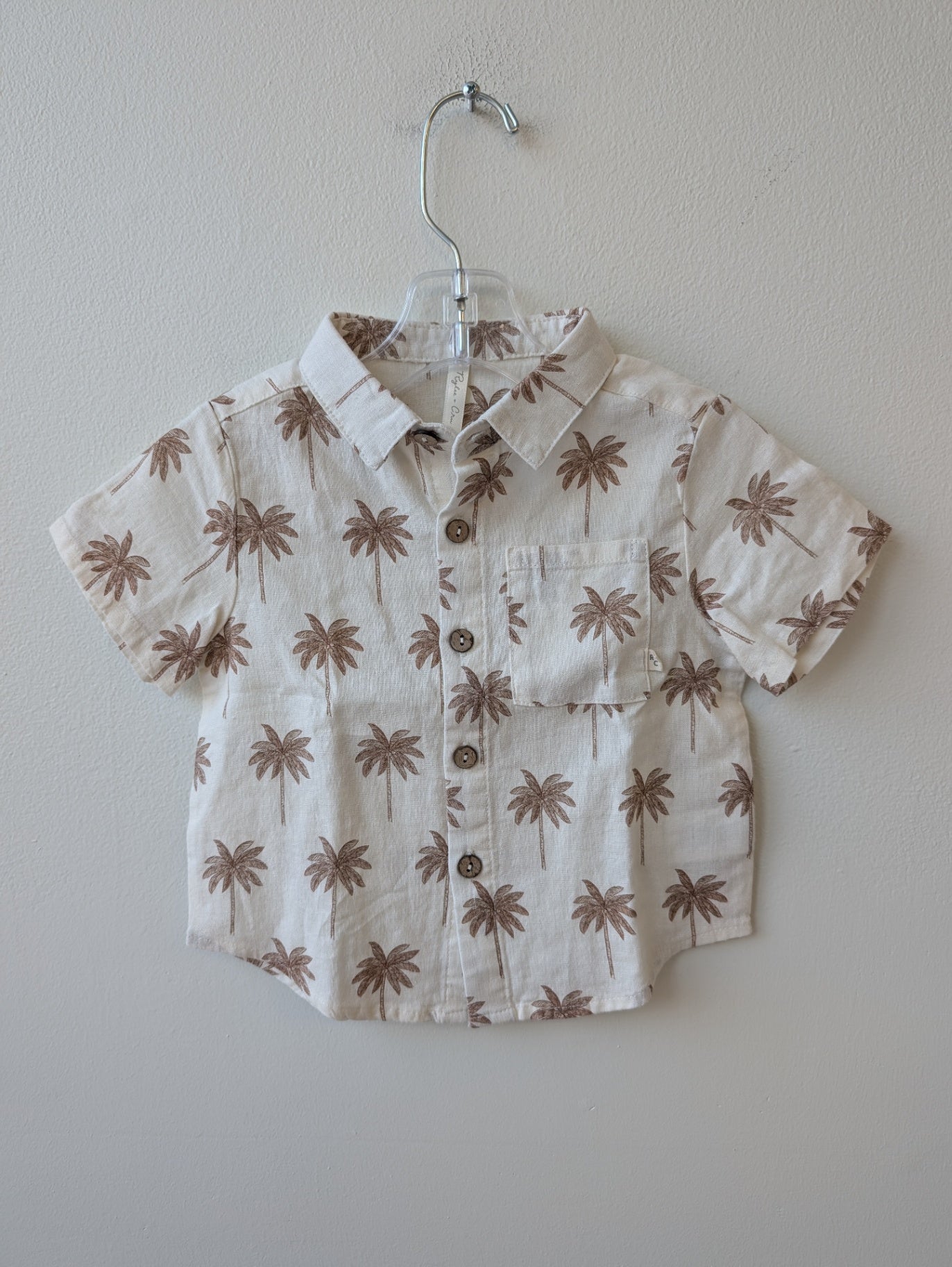 Rylee + Cru Shirt - Beige Palm Trees | size 12-18 Months