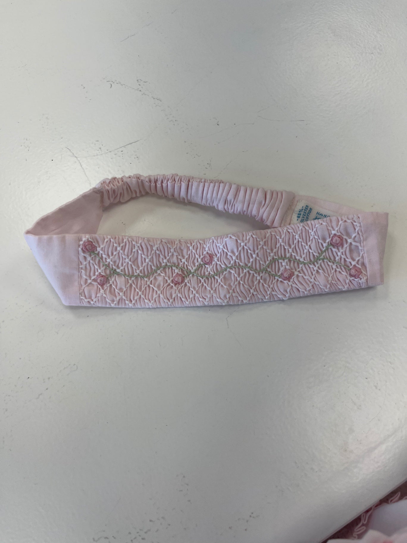Feltman Brothers Dress - Pink Rose Garden Collection Smocked Dress- Hand Embroidered + Matching Head Band | size Newborn