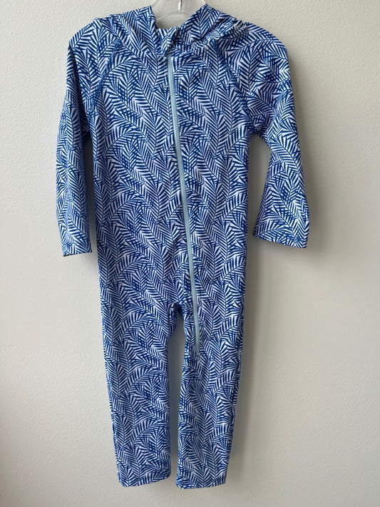 Lake Label Swim - Blue Sunsuit with Hood | size 2T