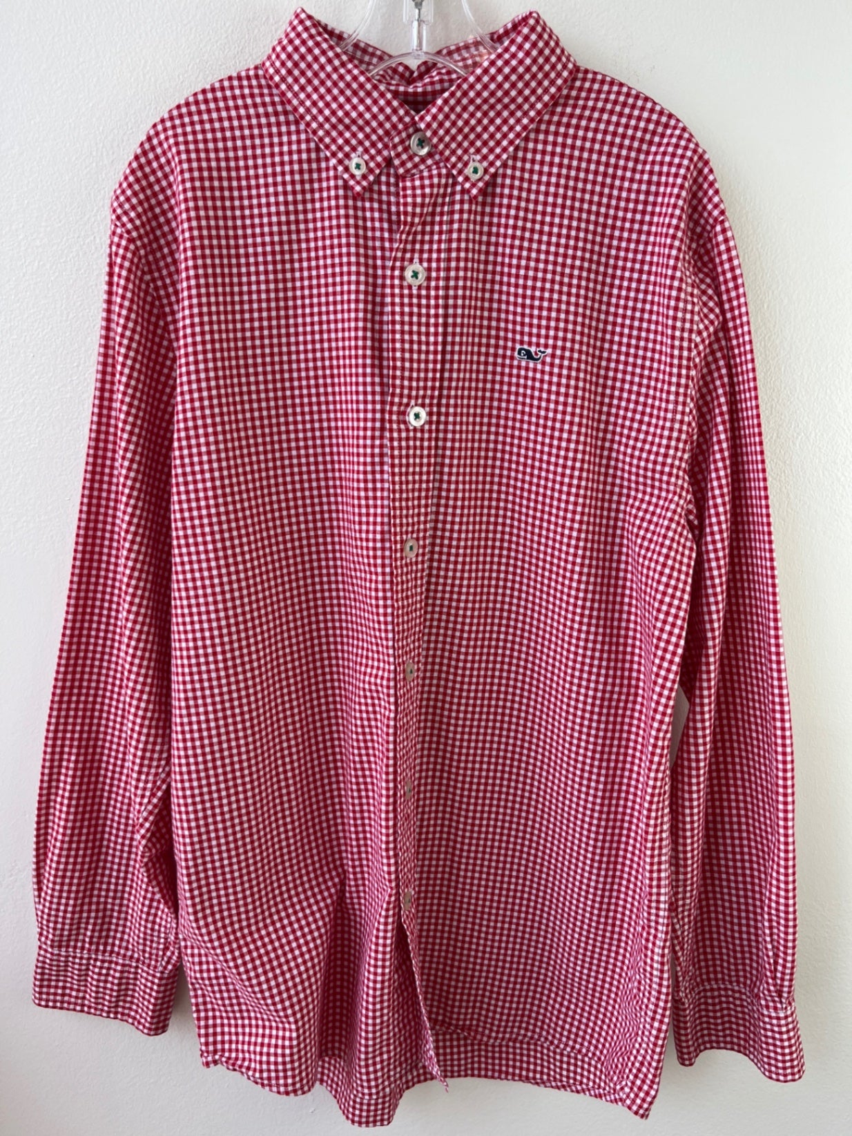 Vineyard Vines | 8/10 | Shirt - Red - Gingham Whale Shirt