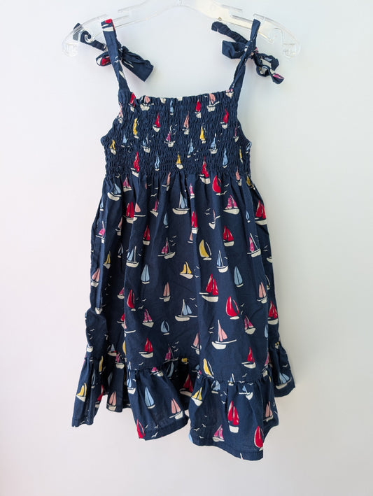 Busy Bees Dress - Navy Sailboats | size 2T