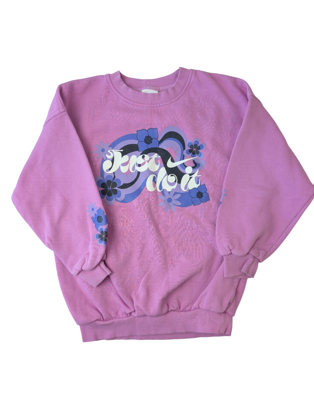 Nike Sweatshirt - Purple Floral Logo | size Adult S