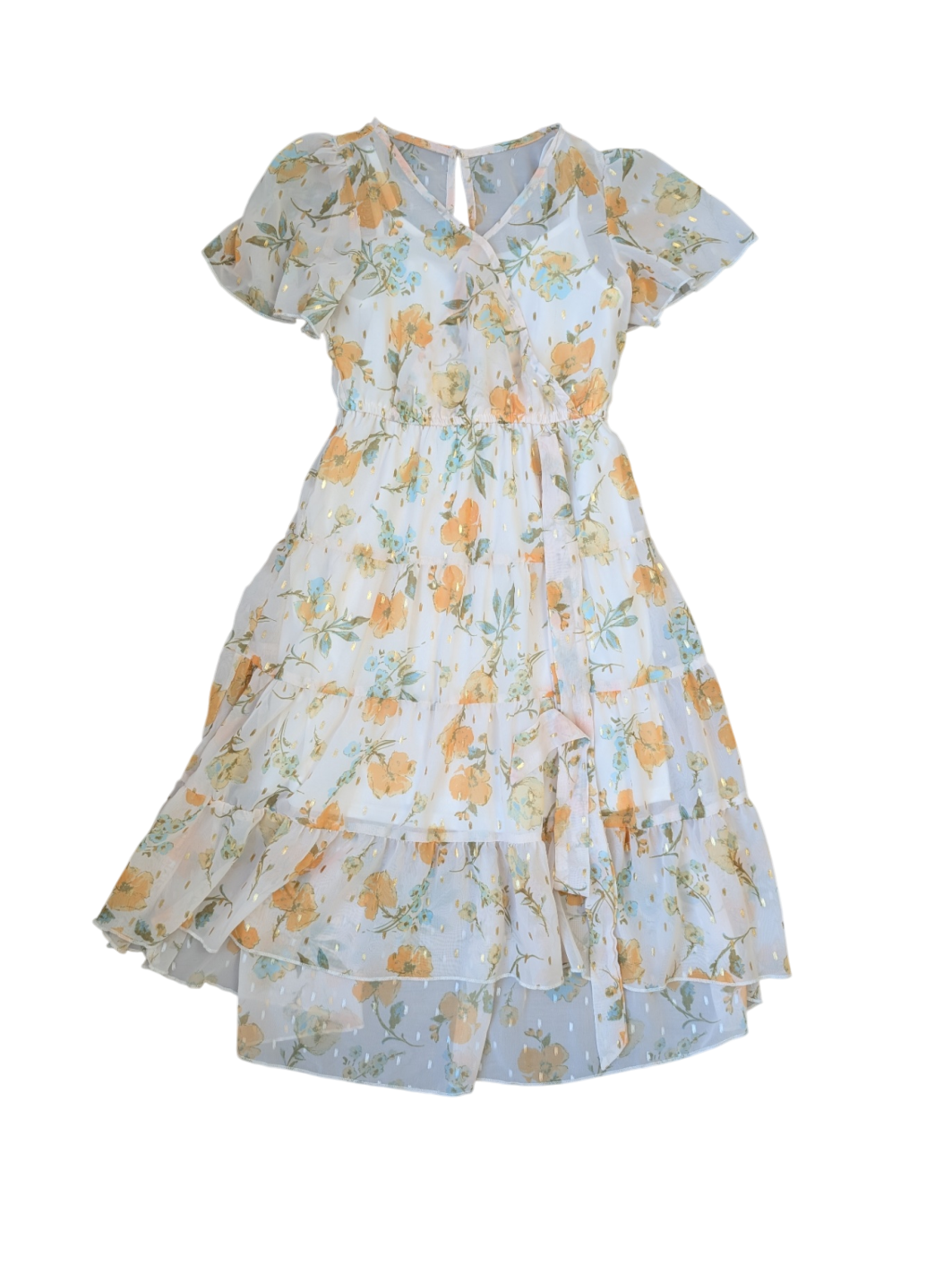 Zunie Dress - Yellow Faux Wrap | size M (7/8)