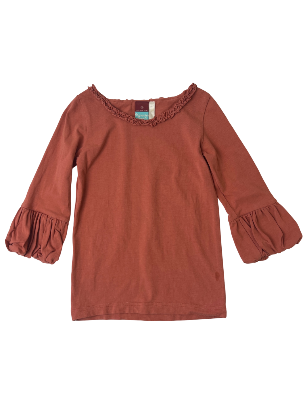 Matilda Jane Shirt - Burnt Orange Solid | size 4