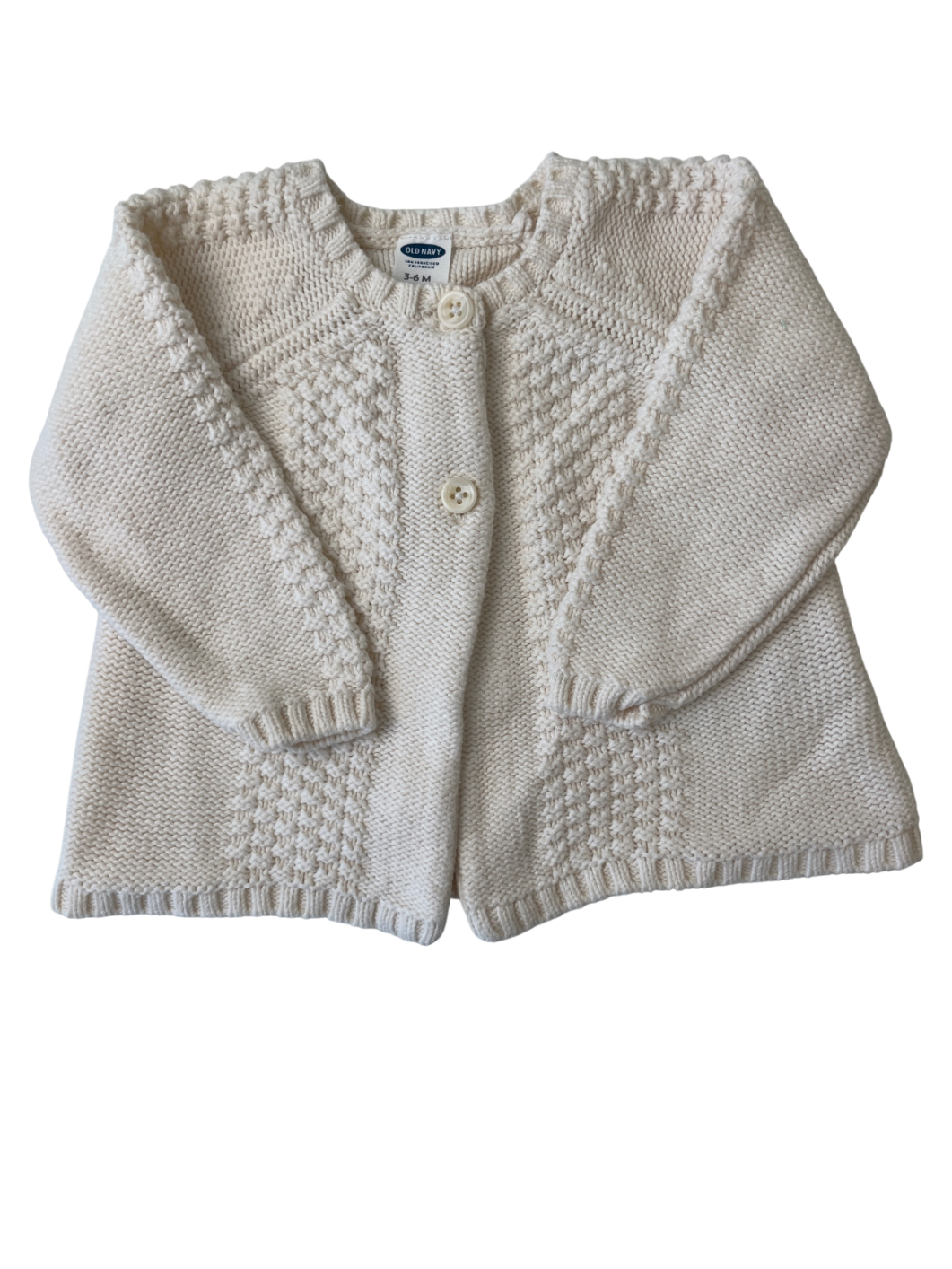 Old Navy Sweater - White Cardigan | size 3 - 6 Months