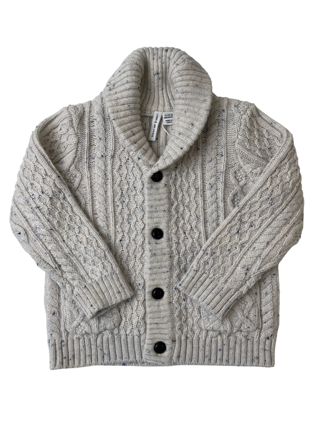 Janie and Jack Sweater - Ivory Blue Speckled | size 12-18 Months