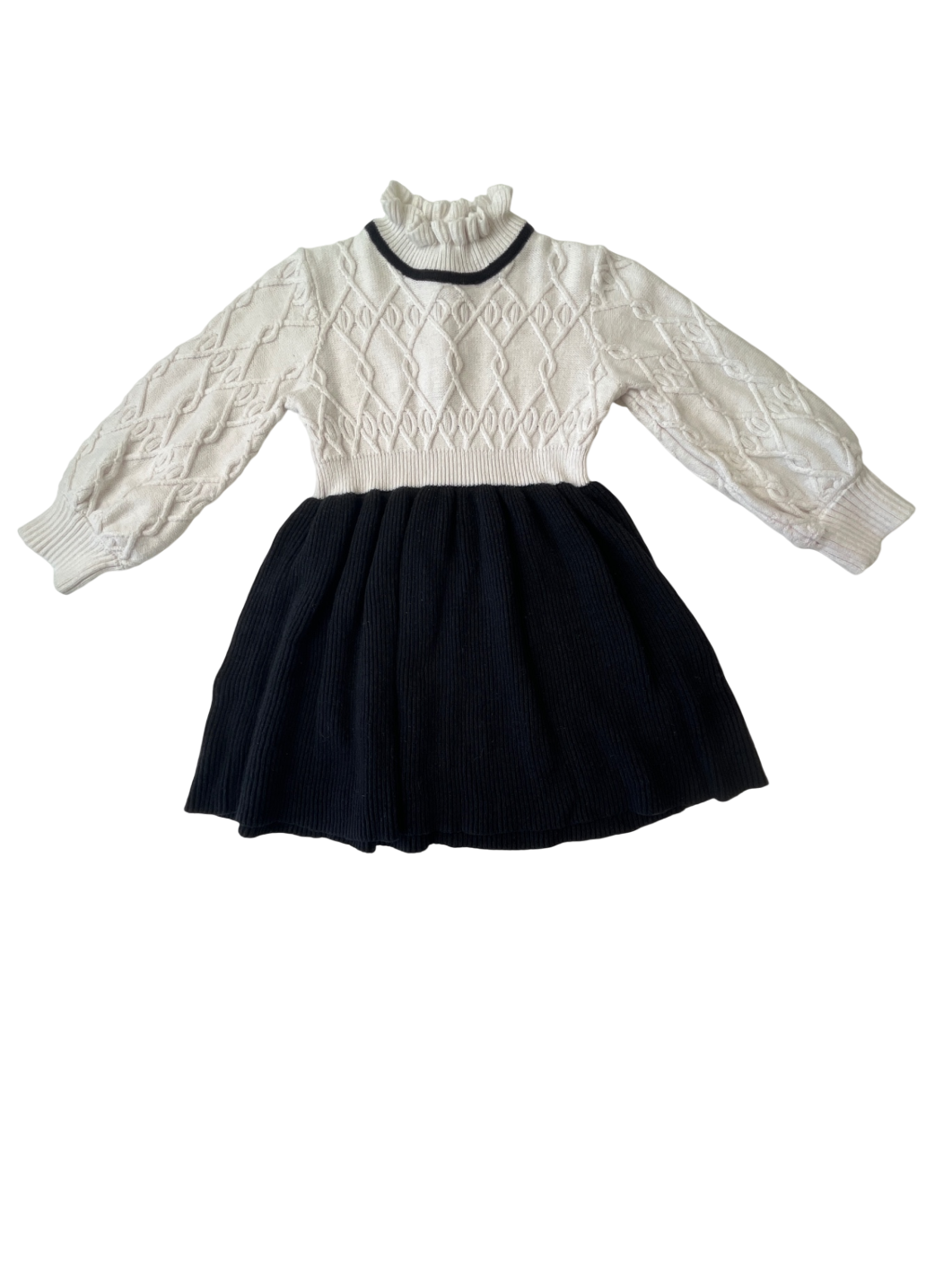 Janie and Jack Dress - Black/White Knit | size 18 - 24 Months