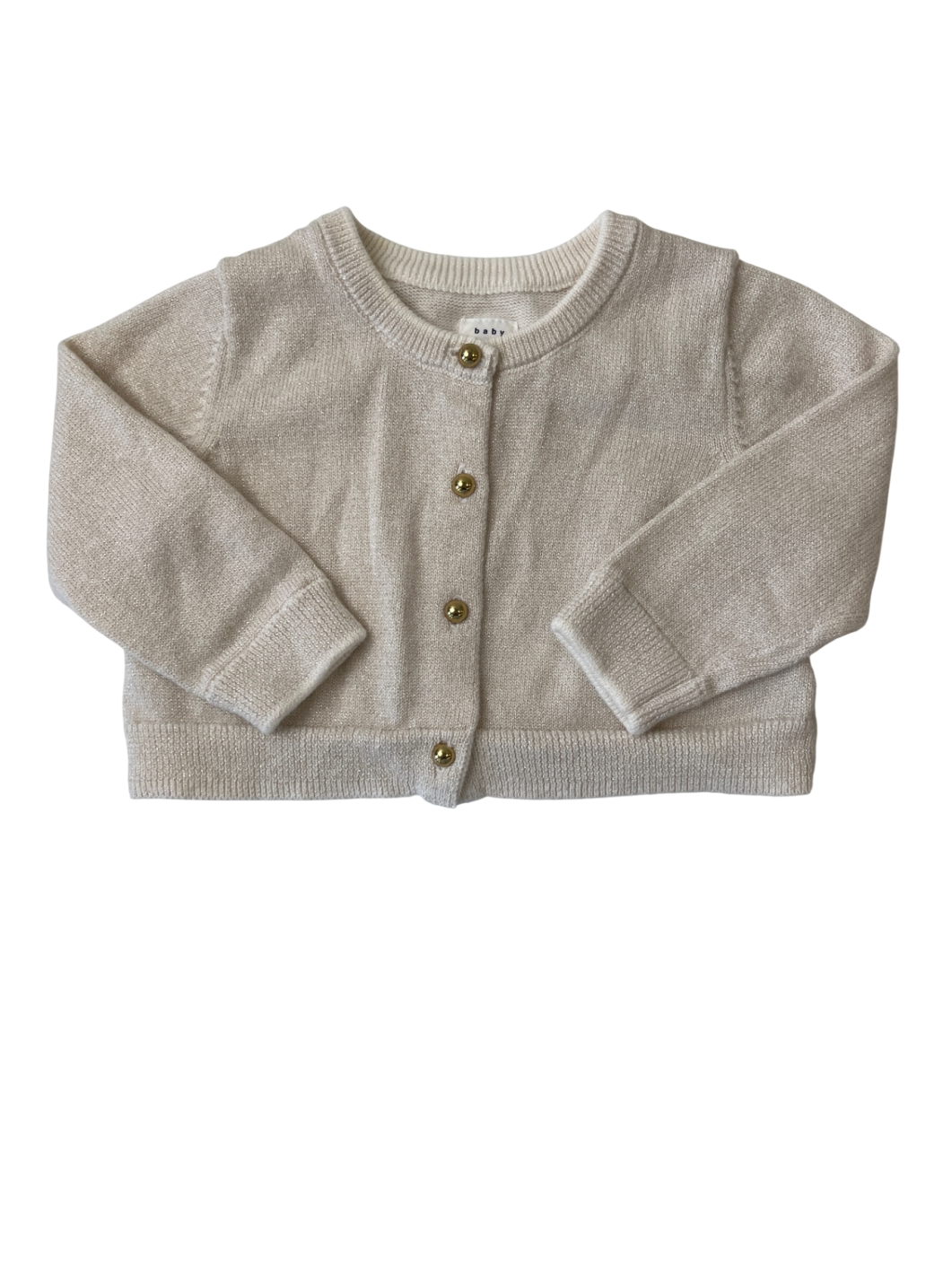 BabyGap Sweater - Cream Shimmer Cardigan | size 3 - 6 Months