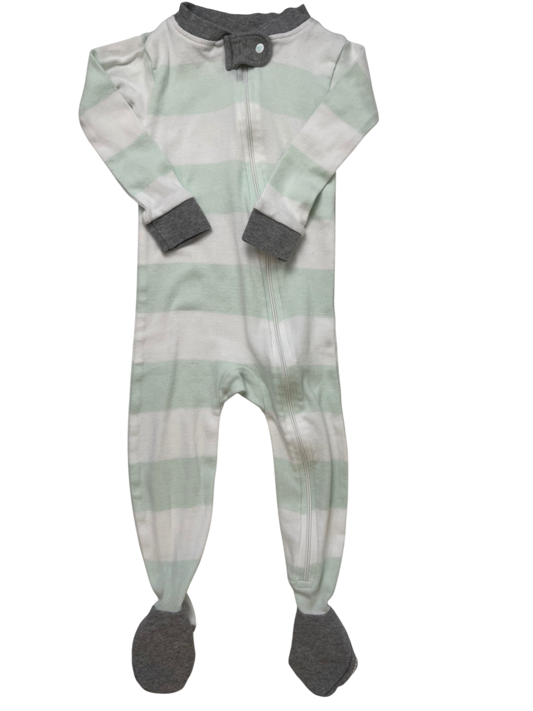 Burts Bees Onesie - Green Stripes | size 12 Months
