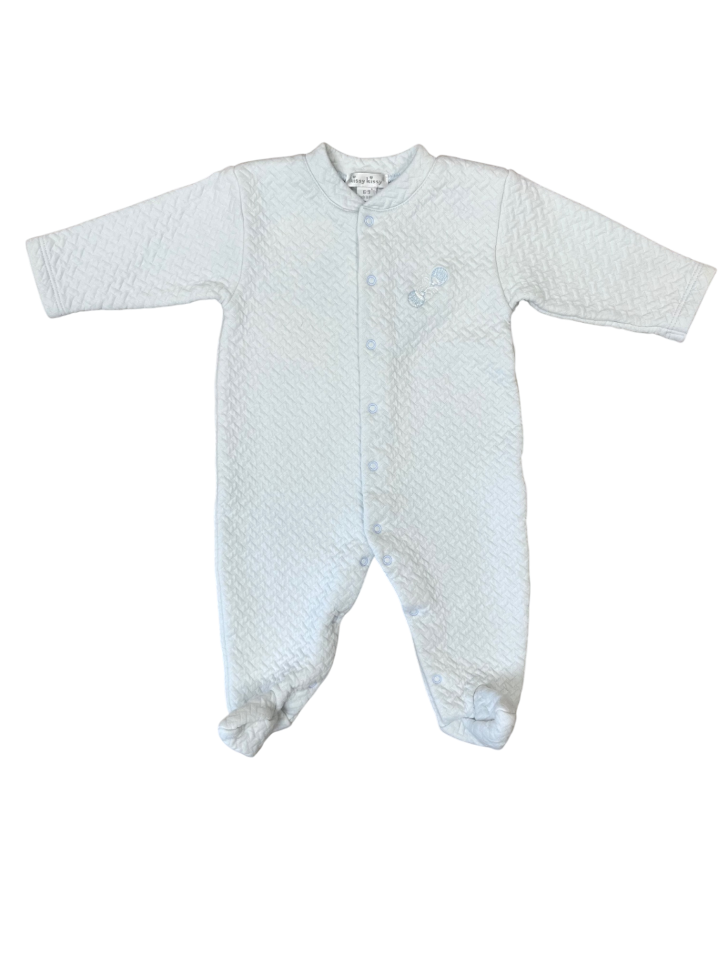 Kissy Kissy | 6 - 9 Months | Onesie - Blue - rattle