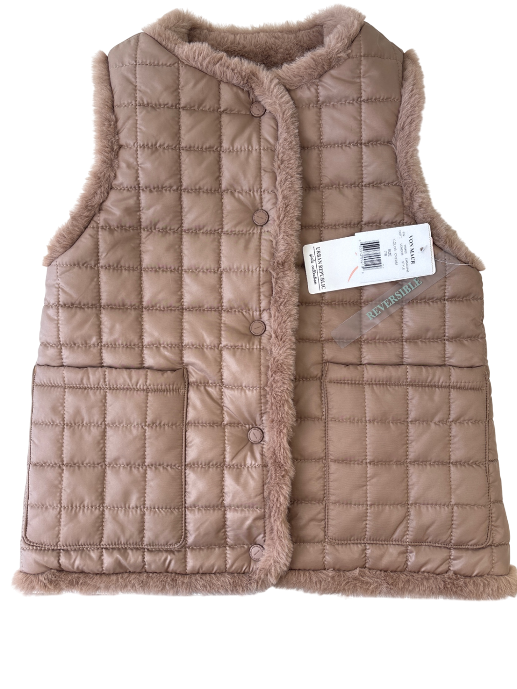 Urban Republic Reversible Vest - Brown Faux Fur | size 7/8