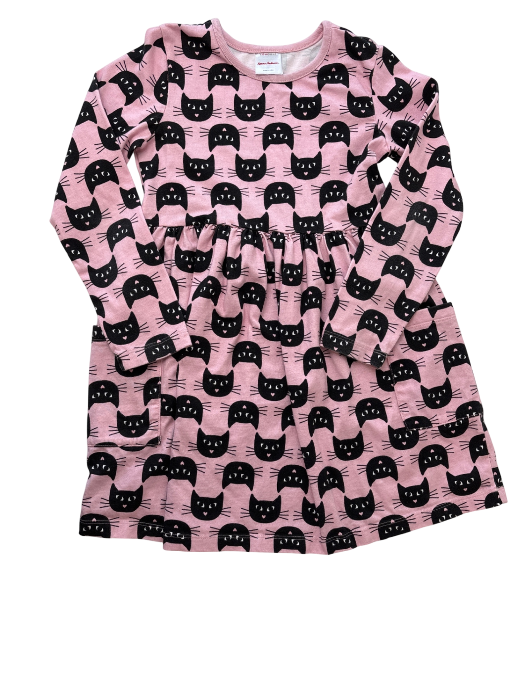 Hanna Andersson Dress - Pink Black Cats | size 6-7