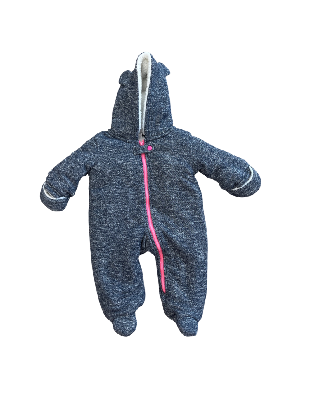 EGG New York Onesie - Heathered Navy Fleece Lined | size 3 Months