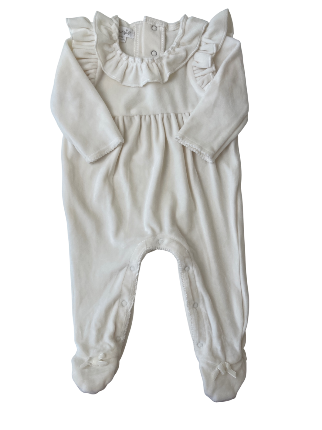 Mudpie Onesie - White Flare Detail | size 0 - 3 Months