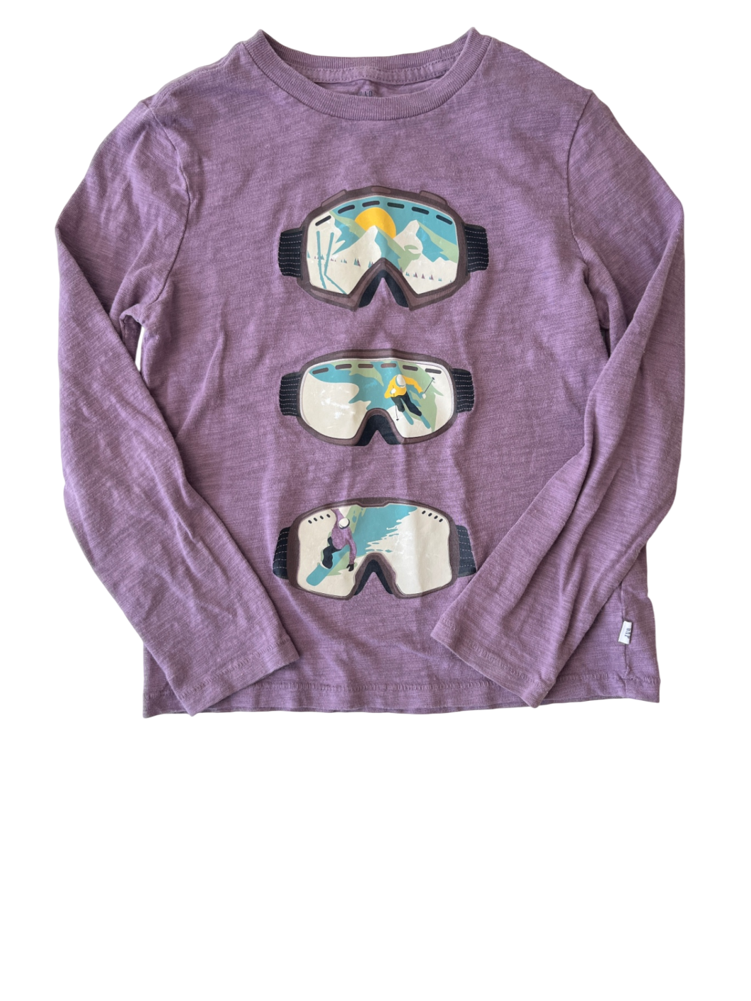 Gap Long Sleeve T-Shirt - Purple Ski Goggles | size S