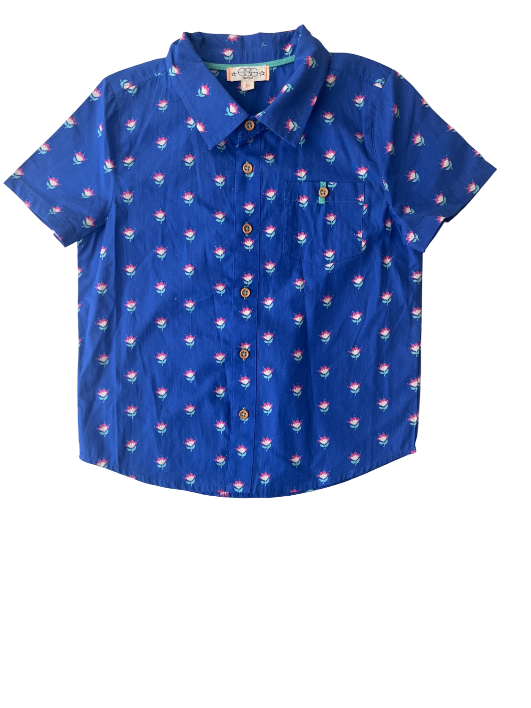 EGG New York Dress Shirt - Blue Floral | size 8
