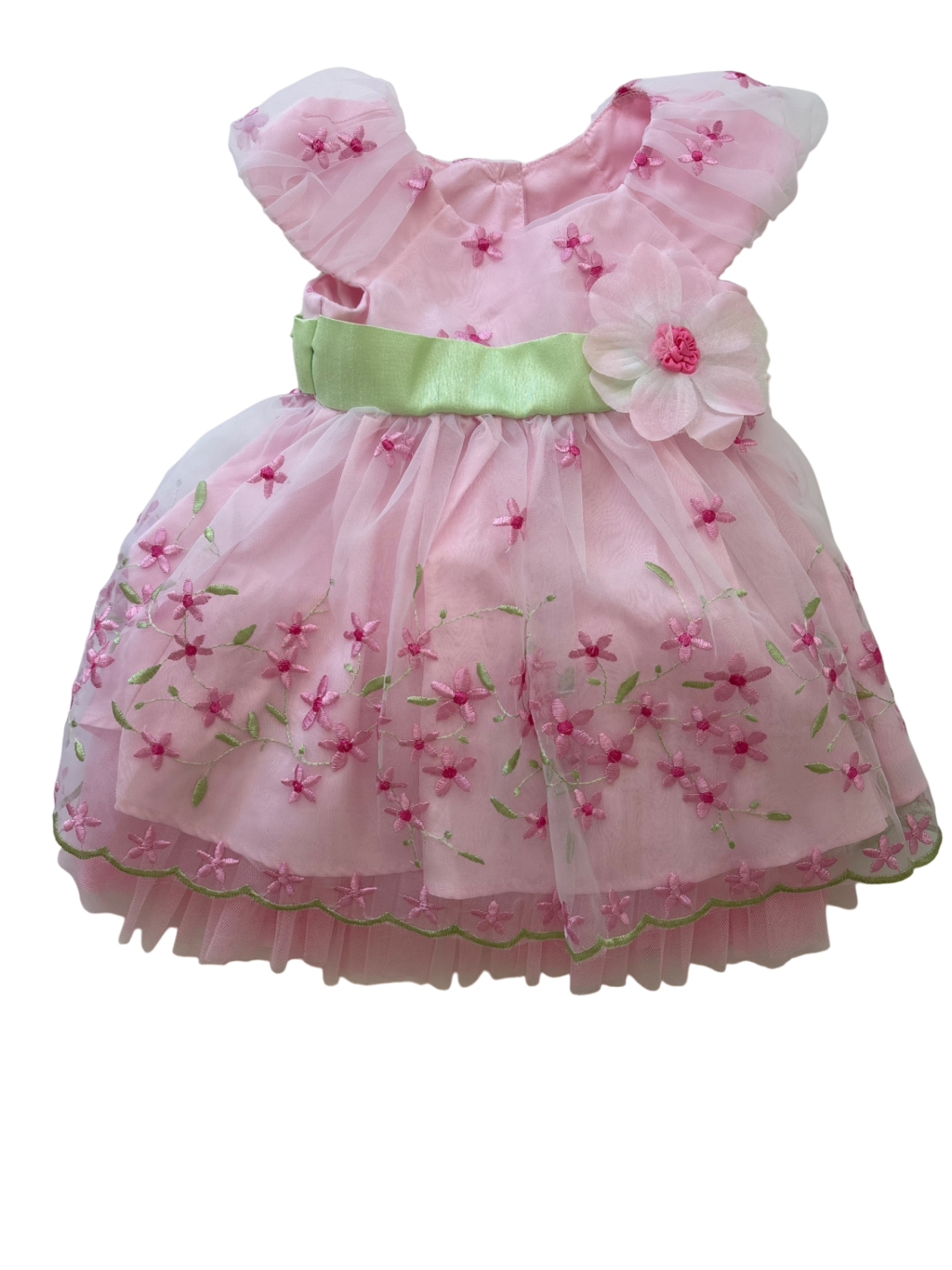 jona michelle dress pink New Jona Michelle Girls Embroidered Flowers Fancy Dress Pink Tulle SIZE 5