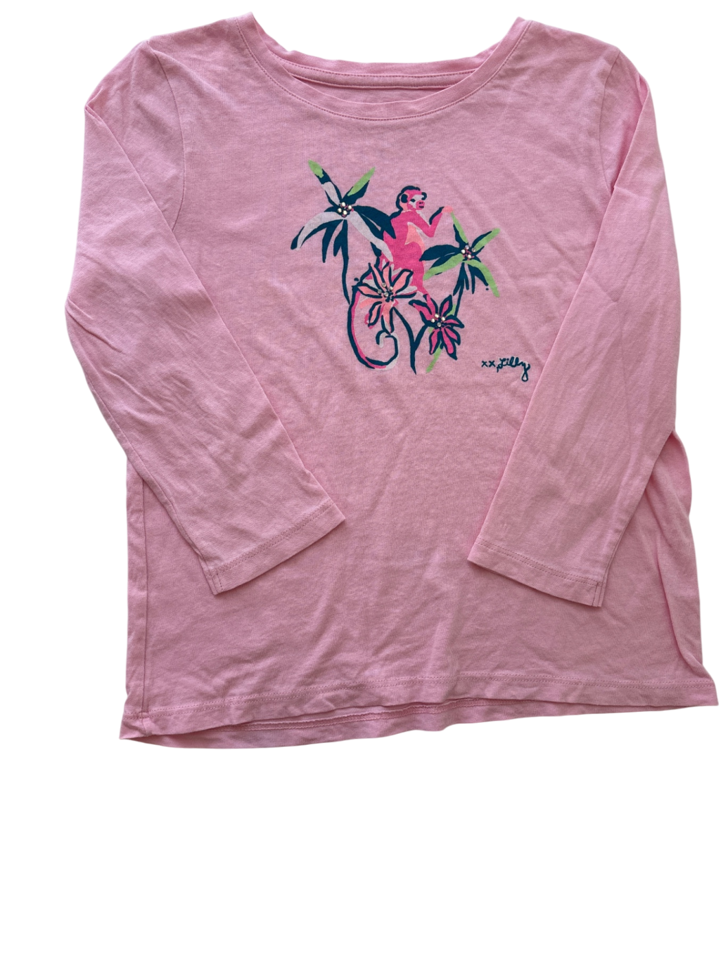 Lilly Pulitzer Long Sleeve T-Shirt - Pink 100% Cotton | size M (6-7)