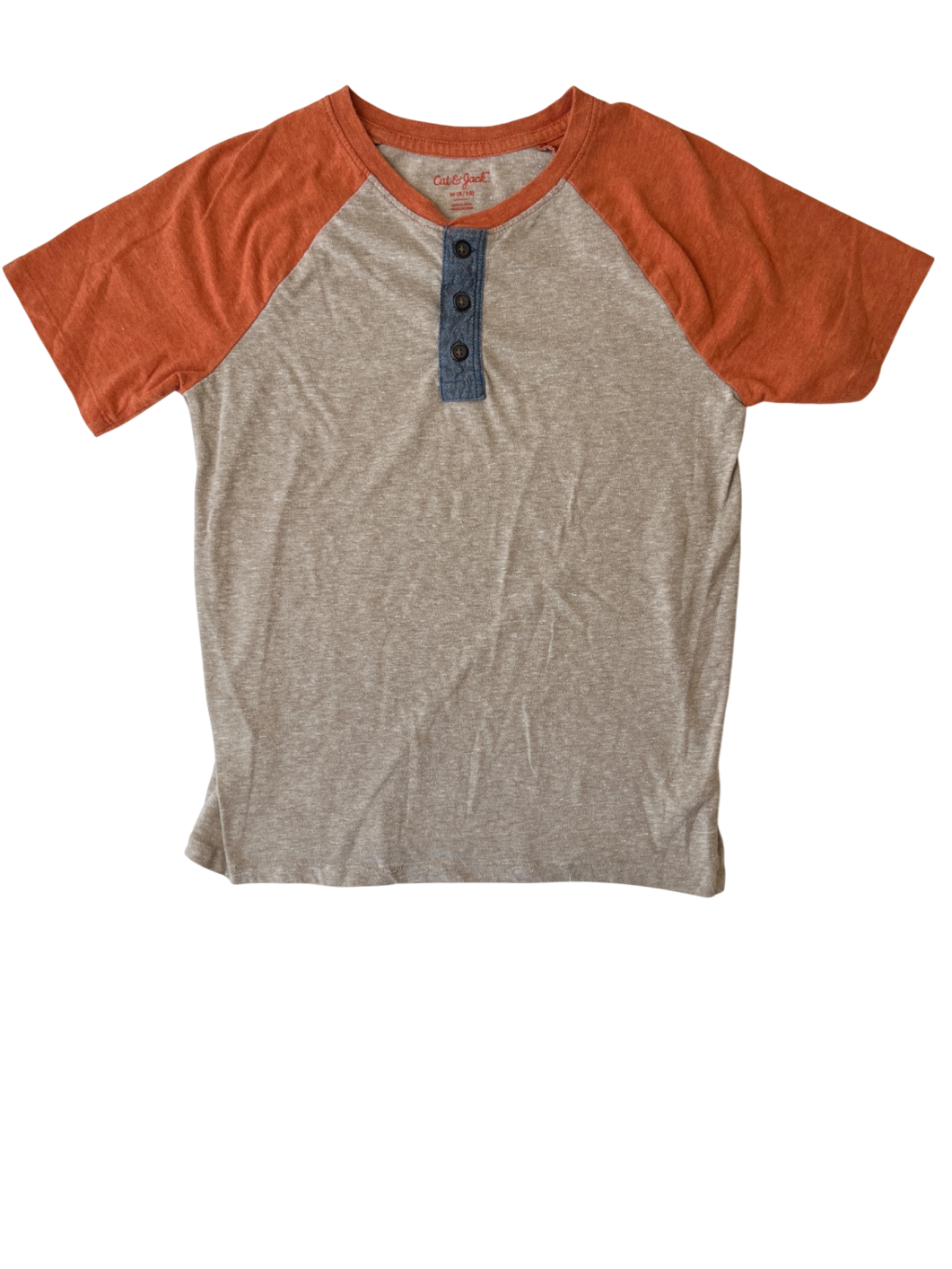 Cat & Jack Shirt - Beige Henley Tee | size 8/10
